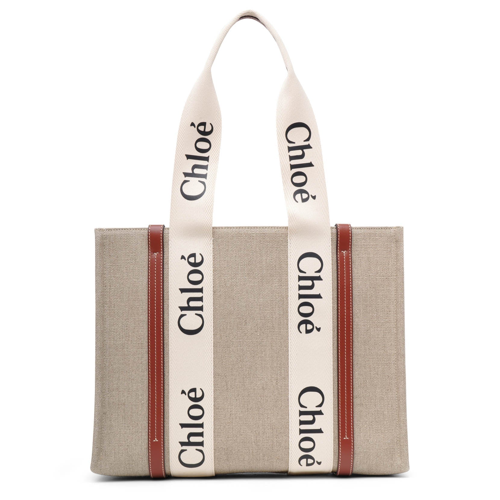 Woody medium white brown canvas bag