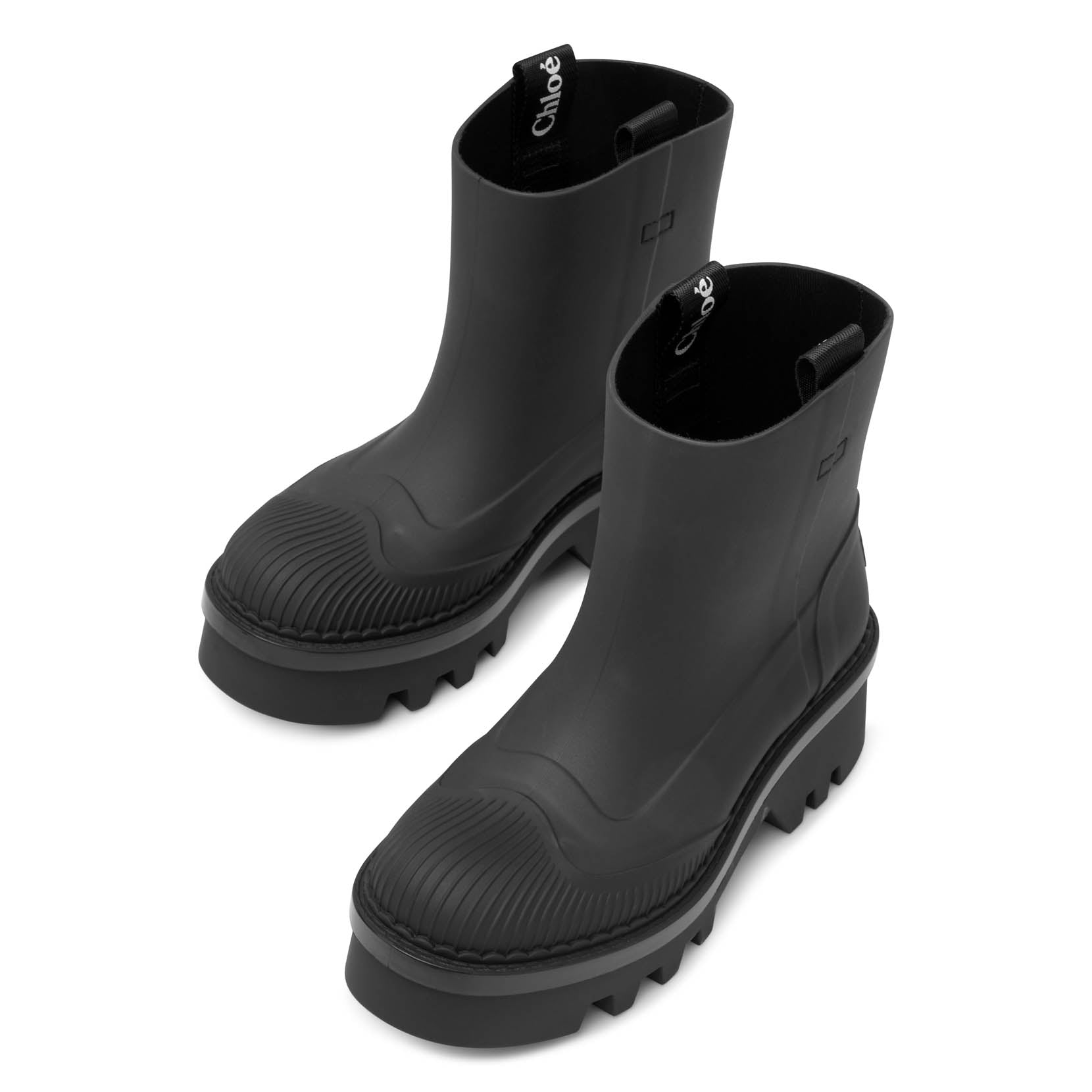 Raina black rubber rain boots