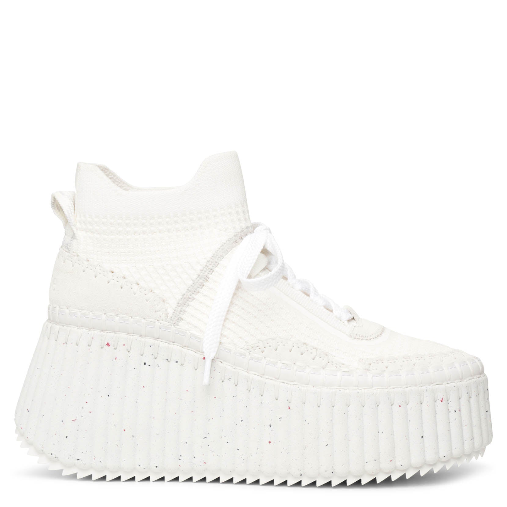 Nama platform white mesh sneakers