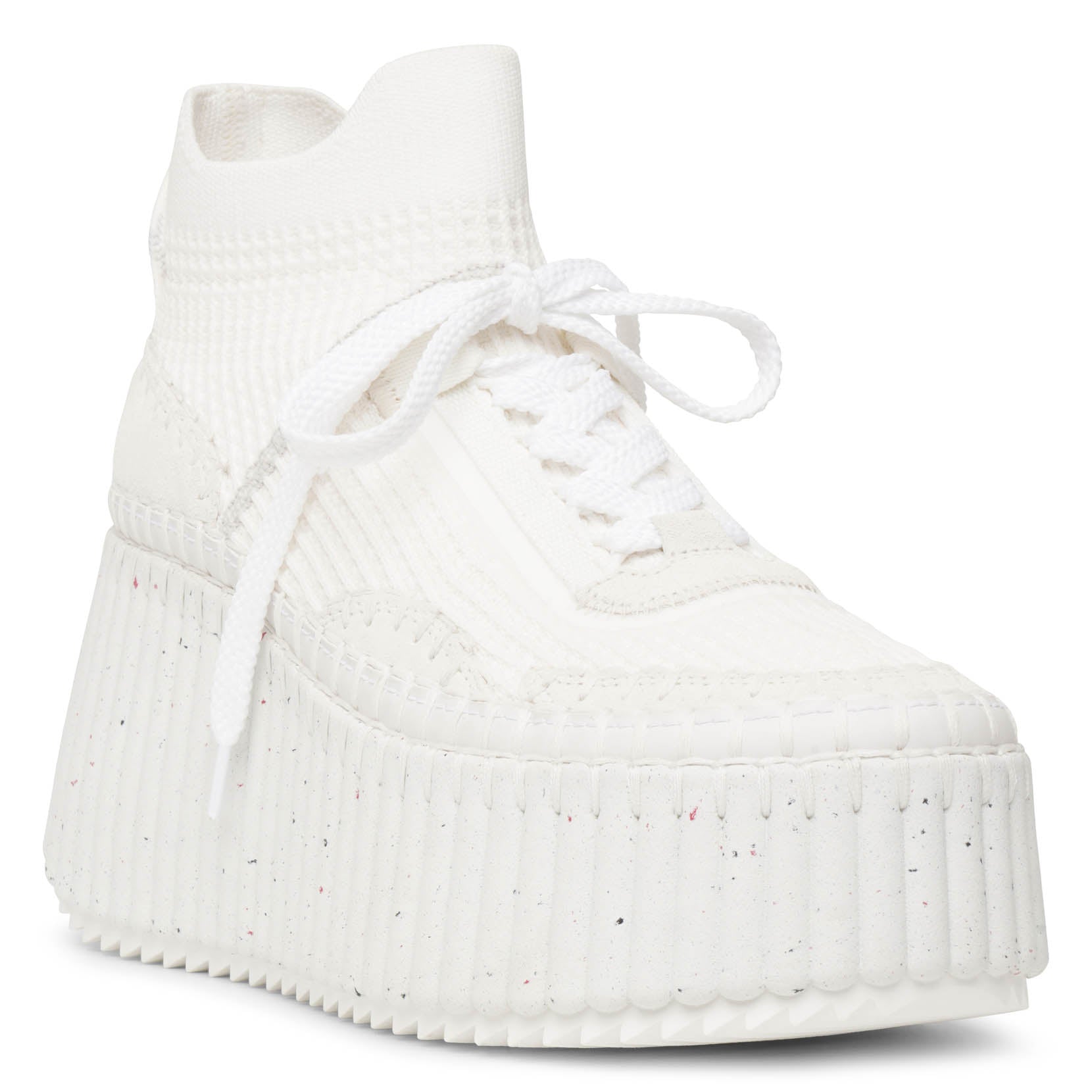 Nama platform white mesh sneakers