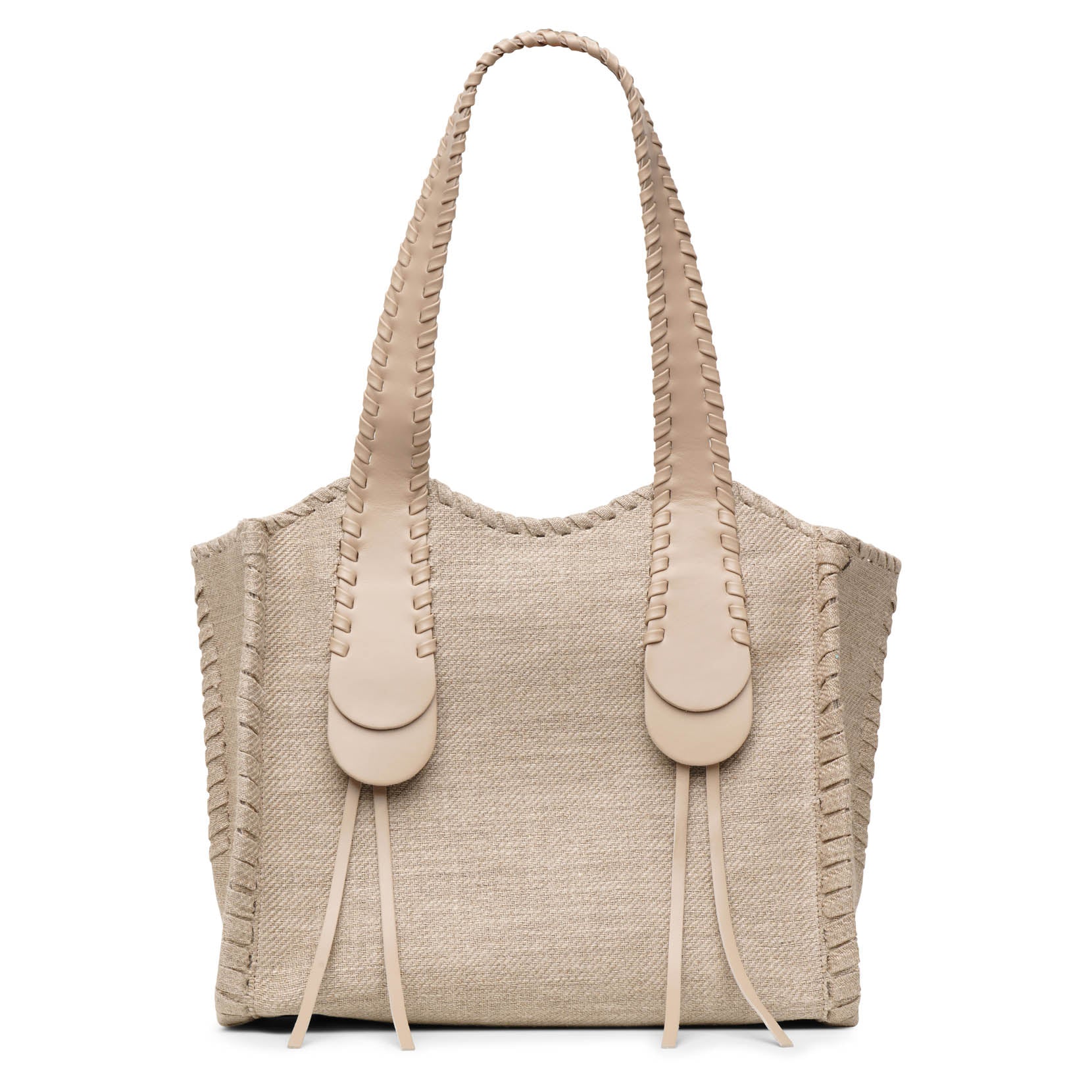 Mony medium beige canvas tote bag
