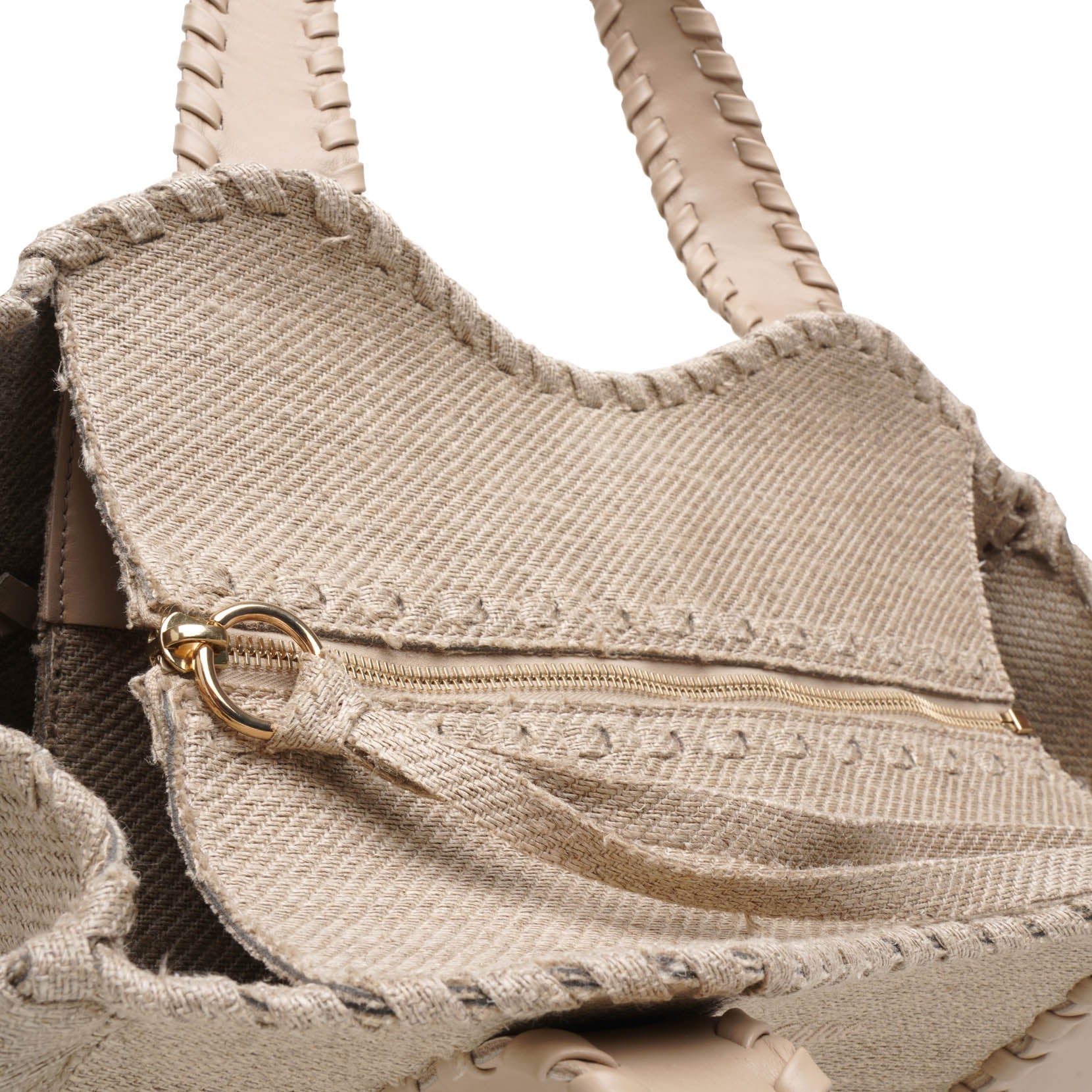 Mony medium beige canvas tote bag