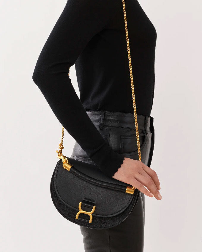 Marcie black leather crossbody bag