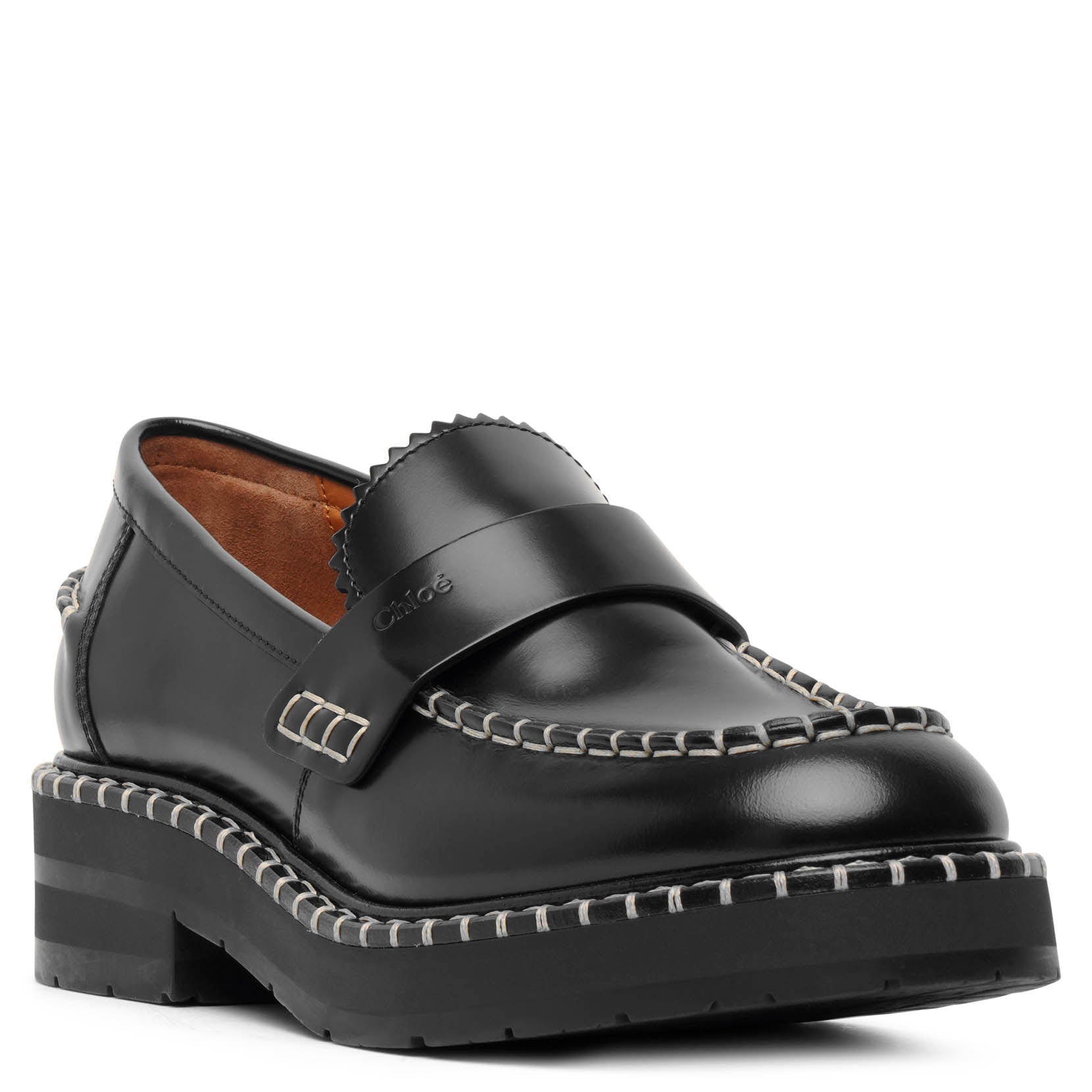 Noua black leather loafers
