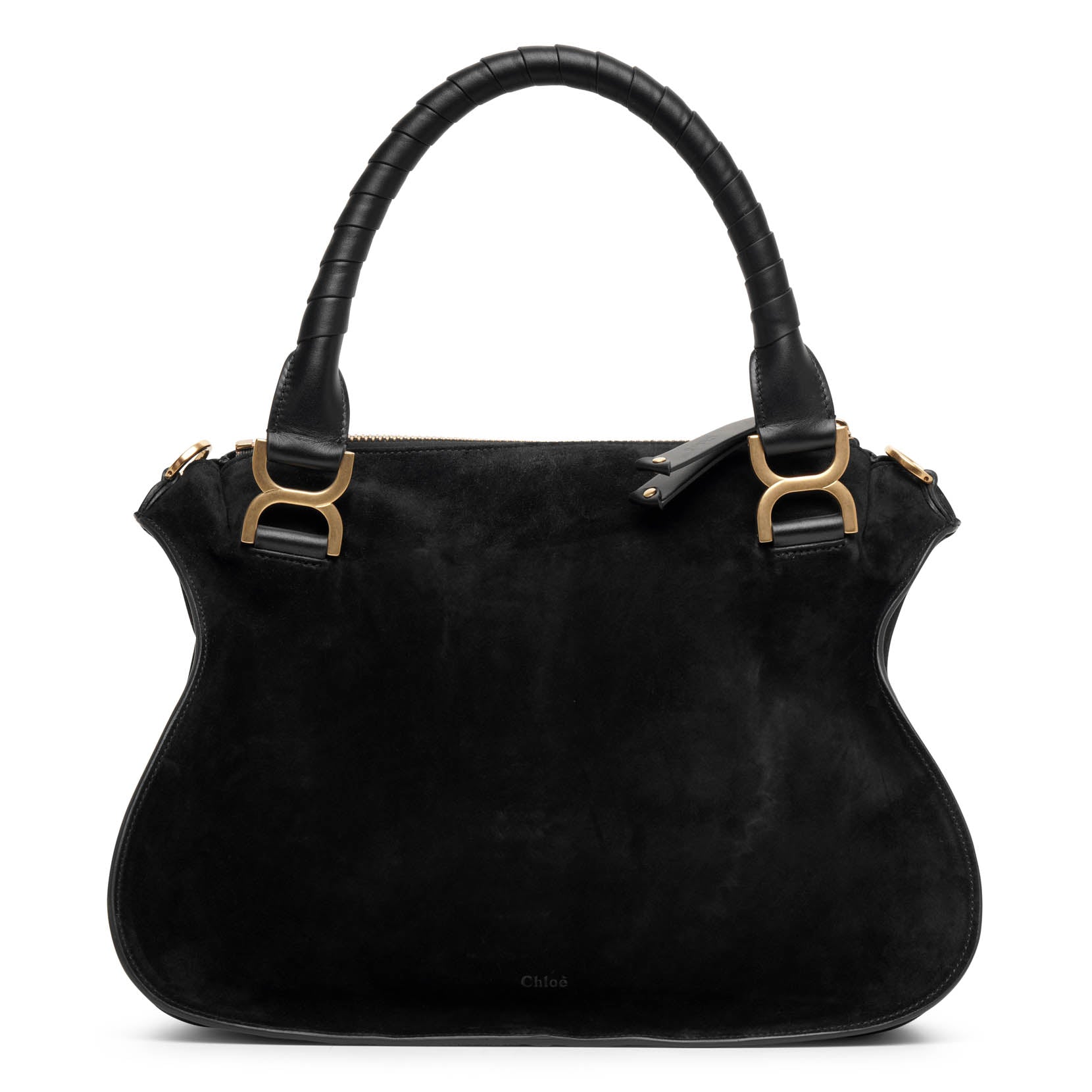 Marcie black suede shoulder bag