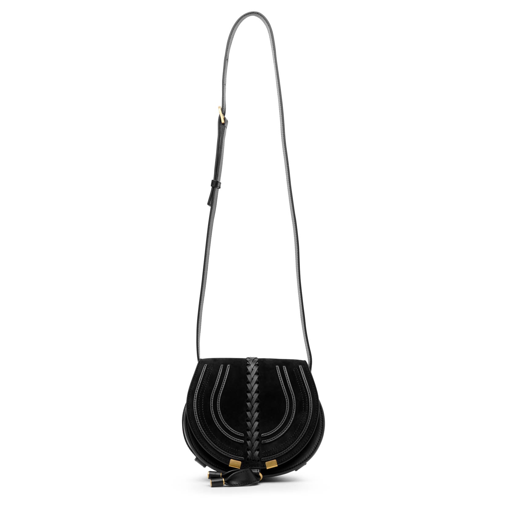 Marcie black suede crossbody bag