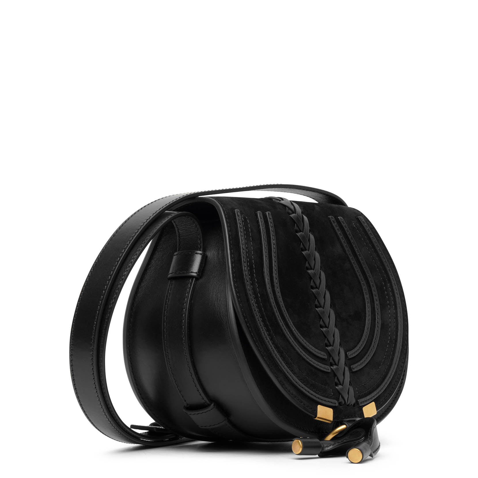 Marcie black suede crossbody bag