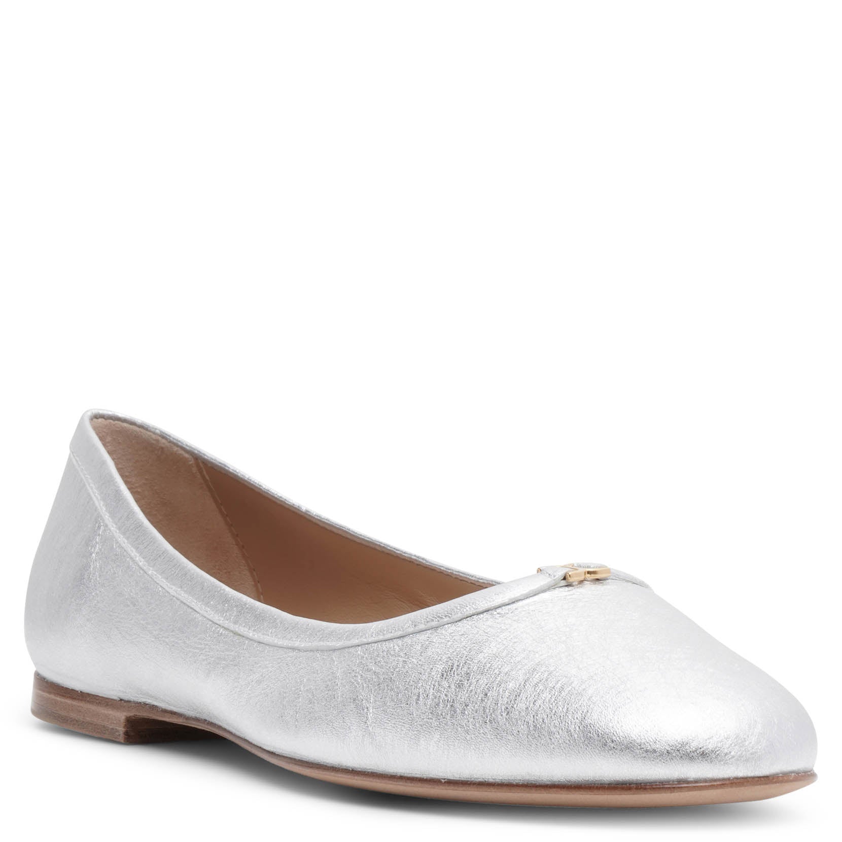 Marcie silver leather ballerinas