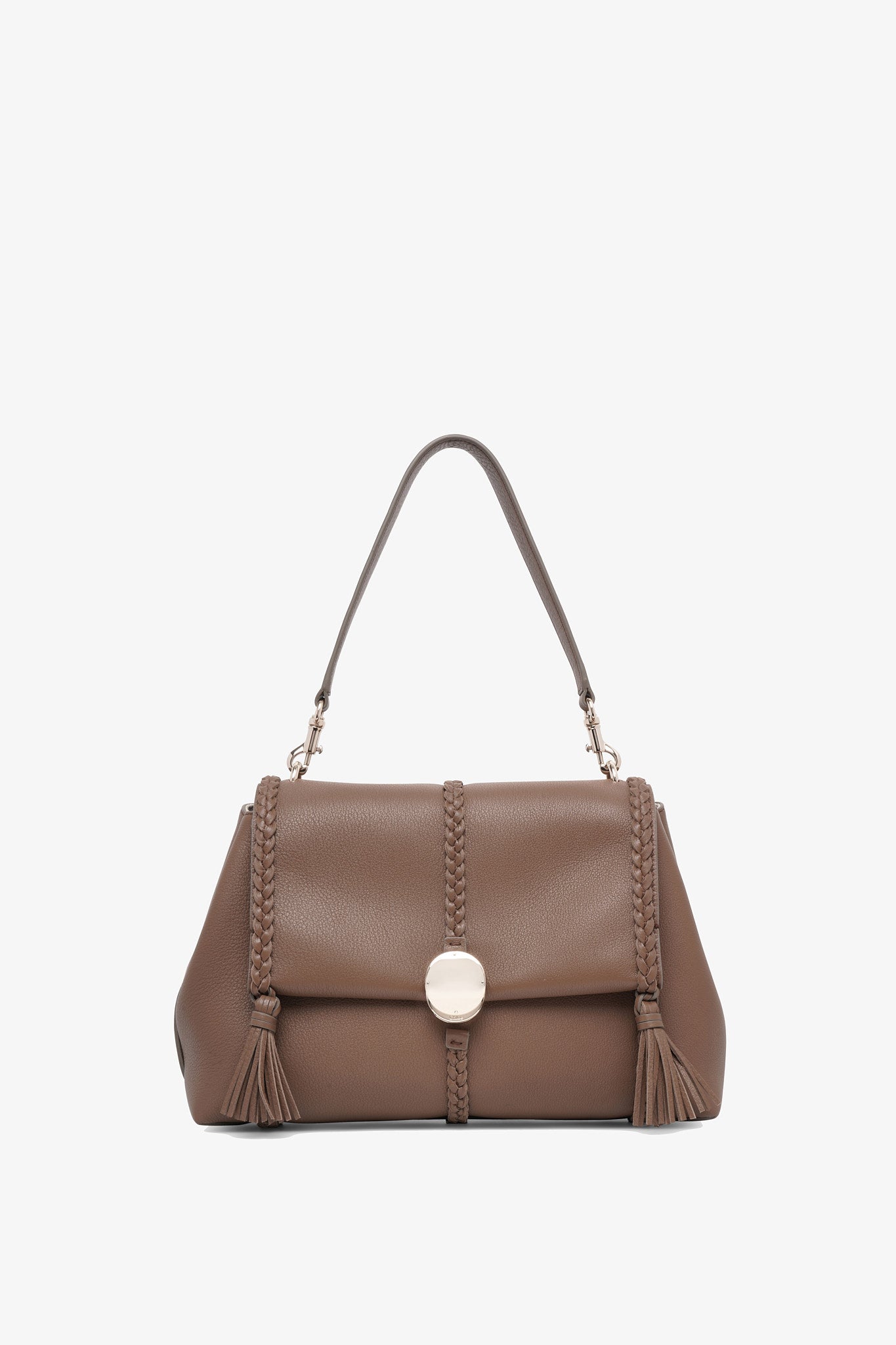 Penelope medium taupe leather bag