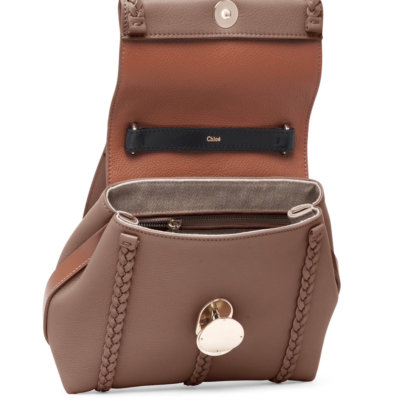 Penelope small taupe leather bag