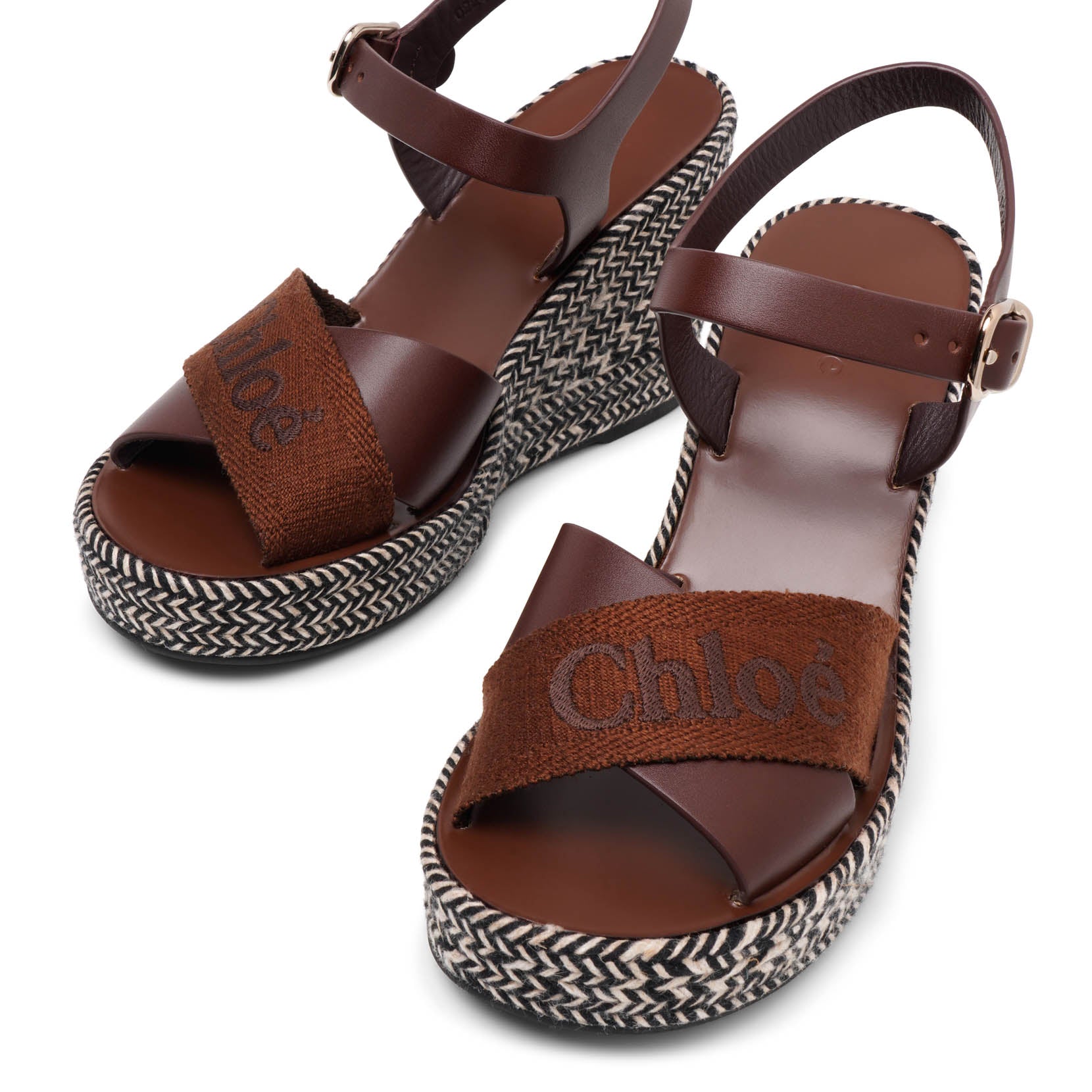 Piia brown leather wedges