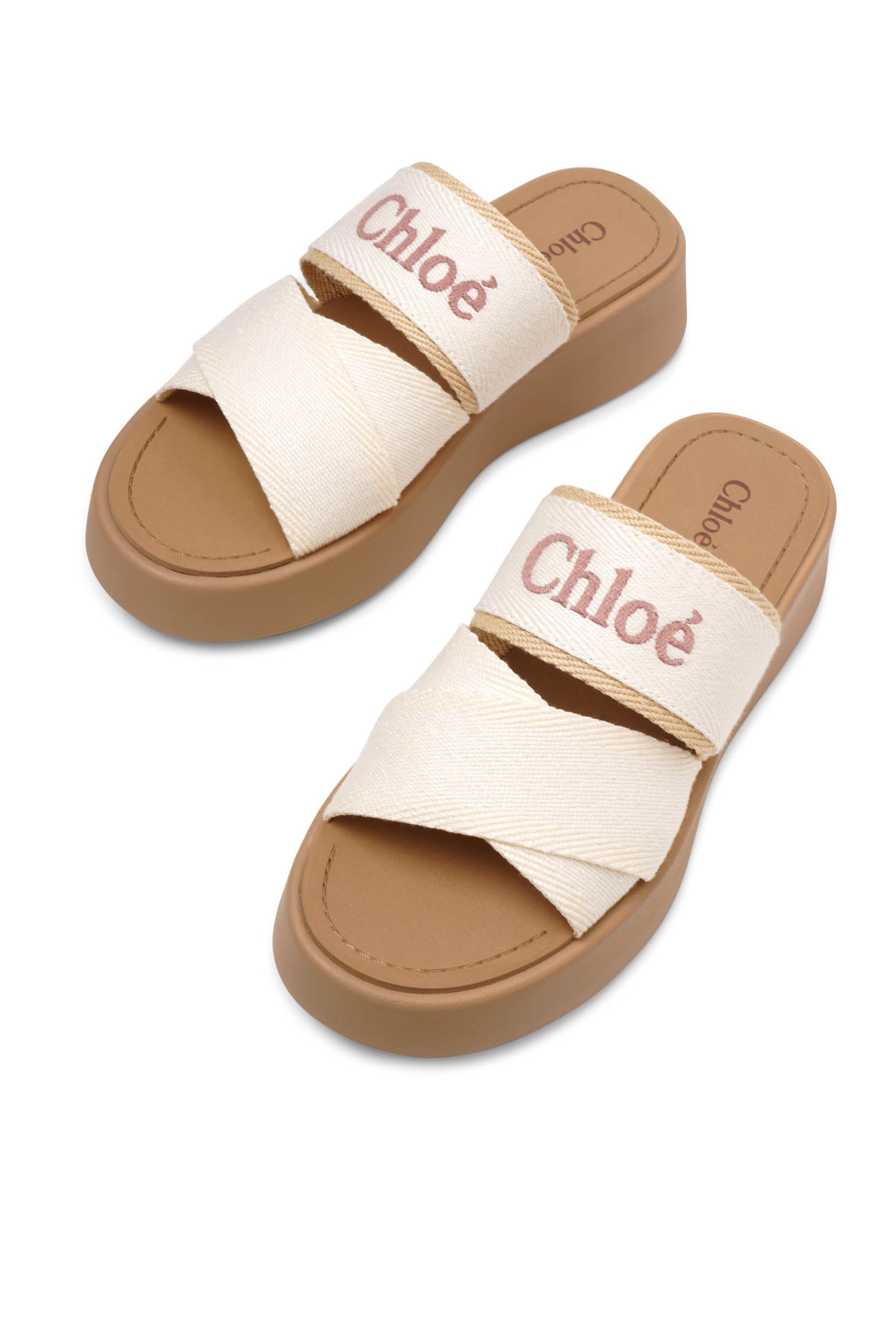 Mila white linen flats