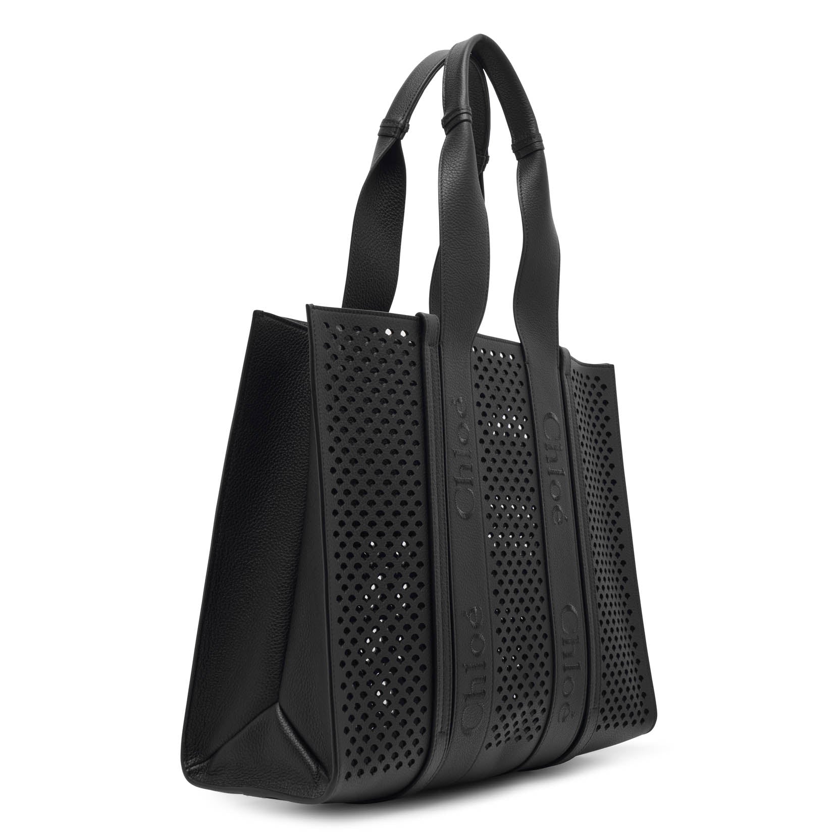 Woody large black leather bag
