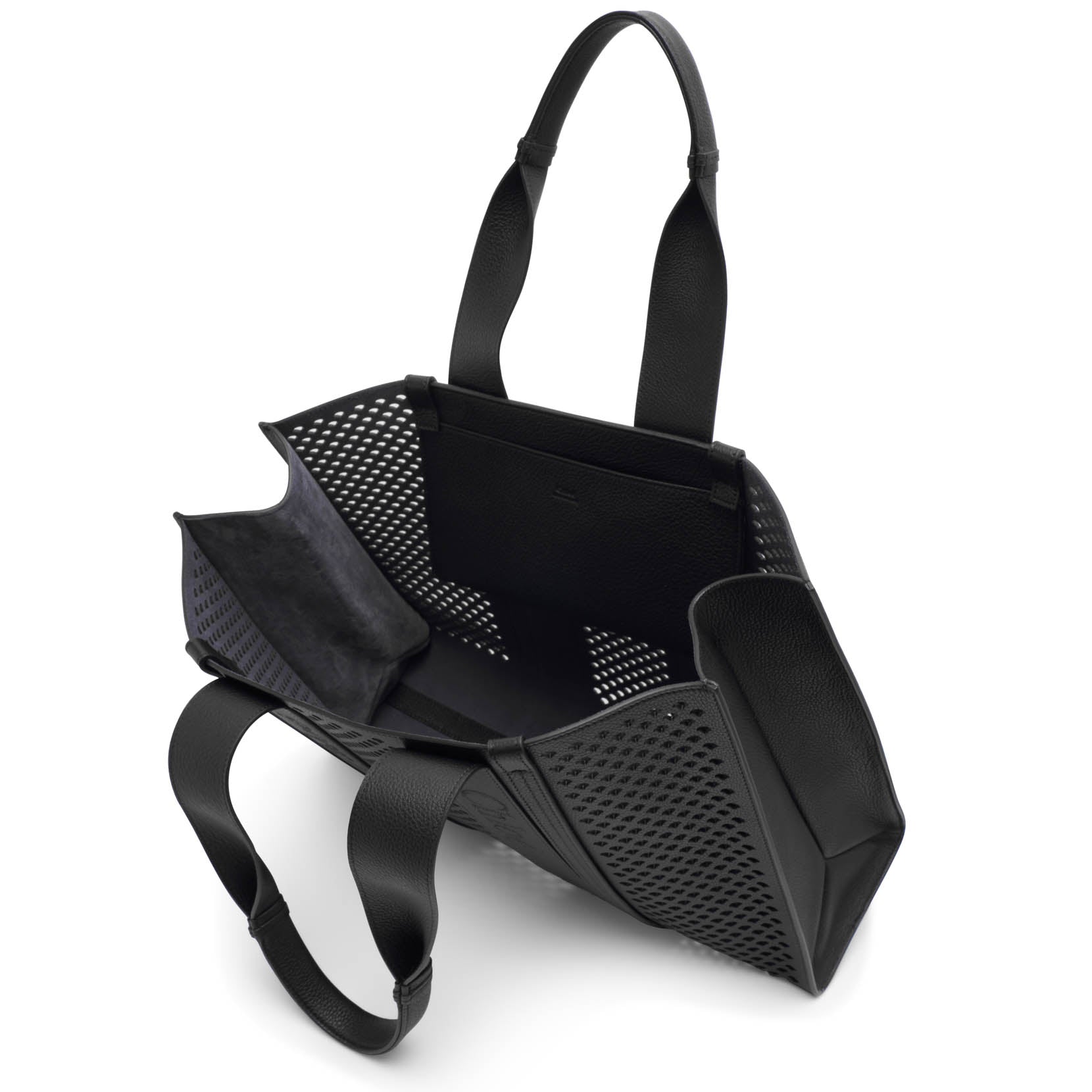 Woody large black leather bag