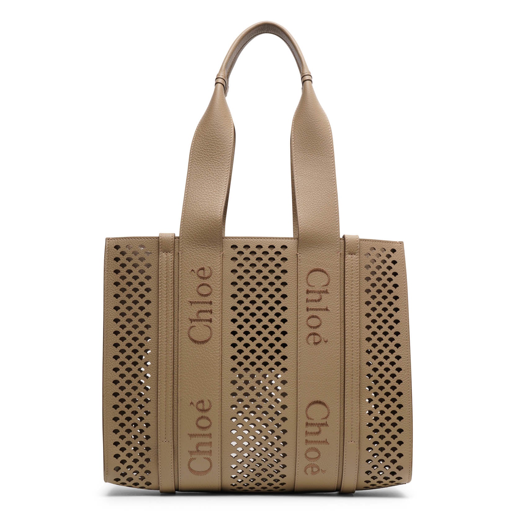 Woody medium brown leather bag