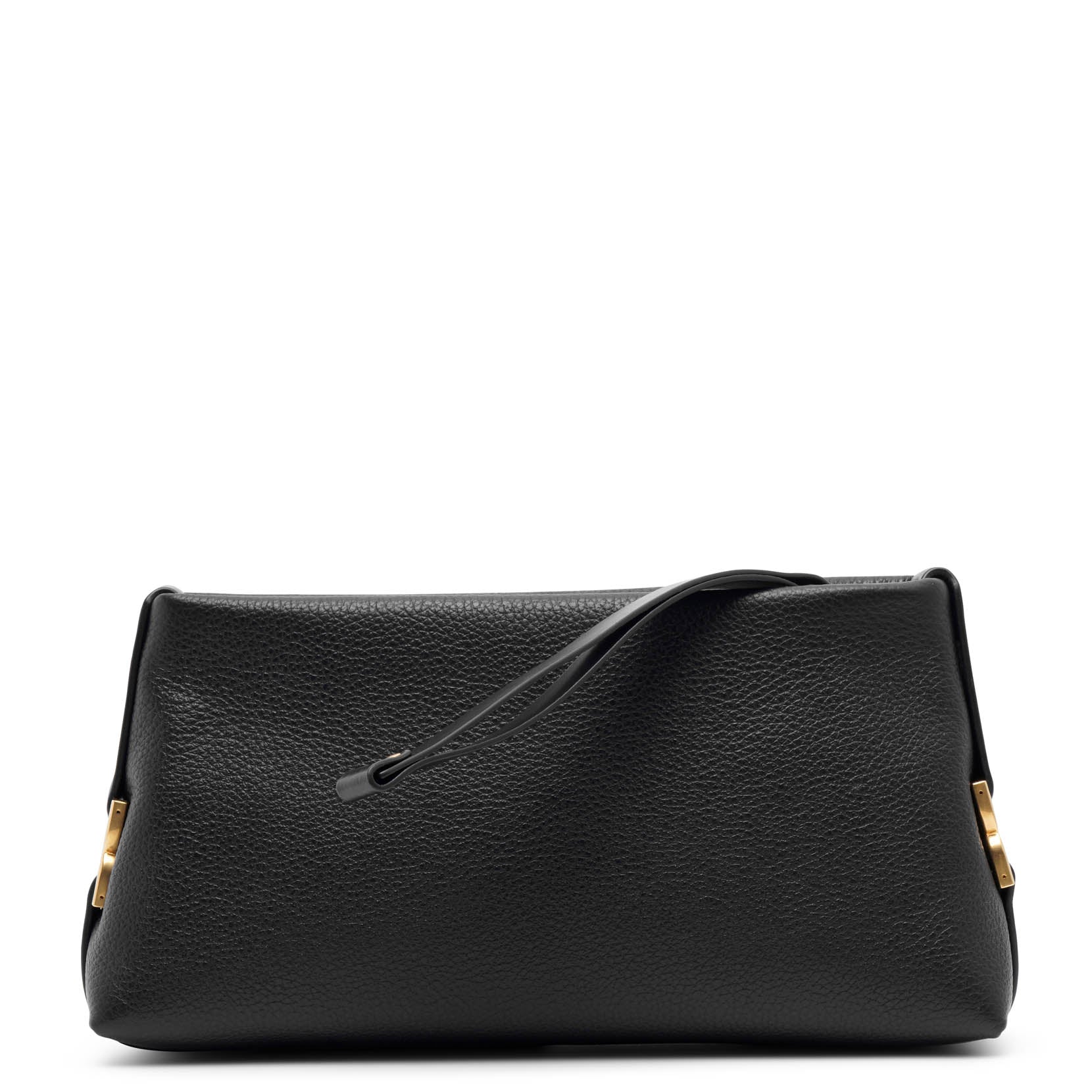 Marcie black leather clutch