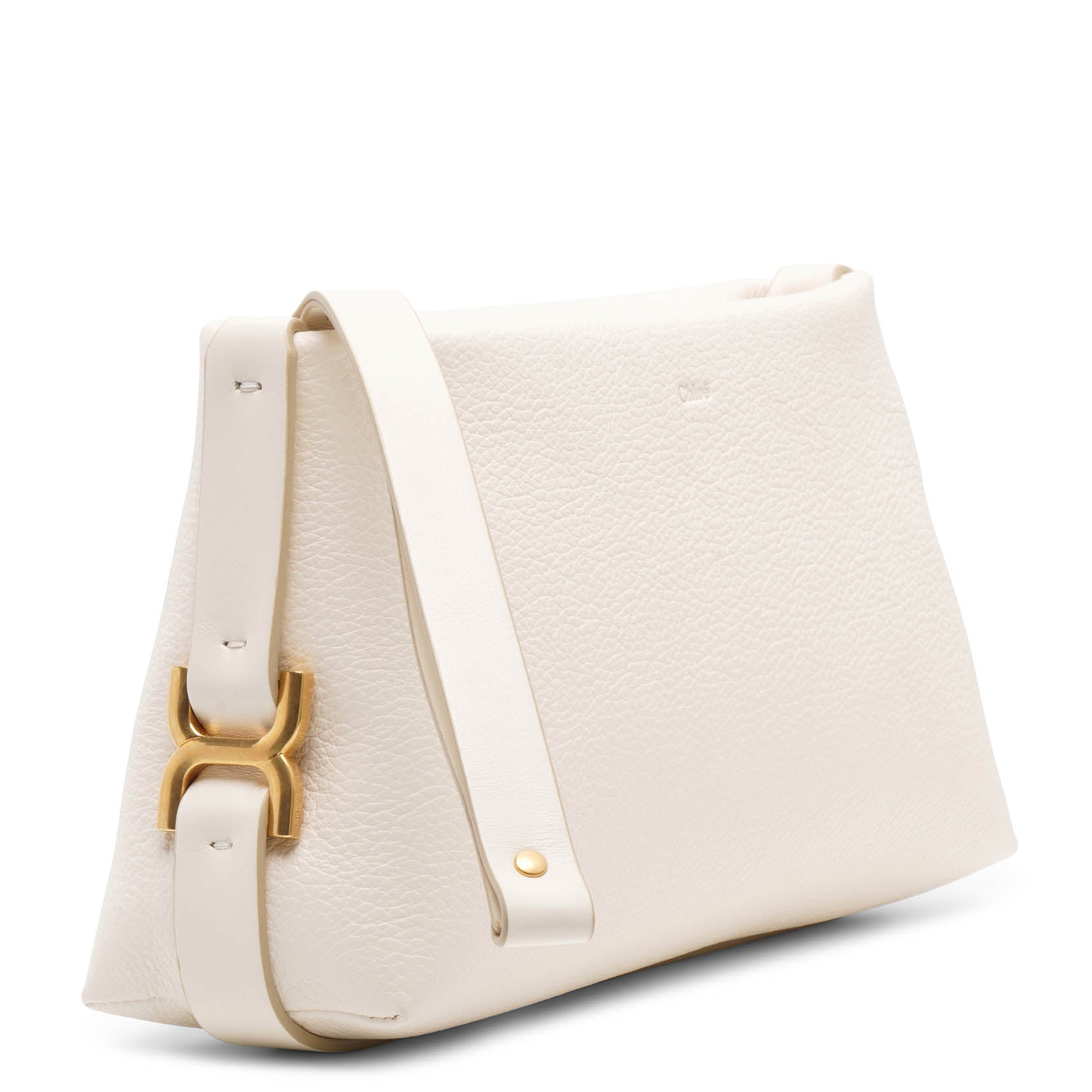 Marcie white leather clutch