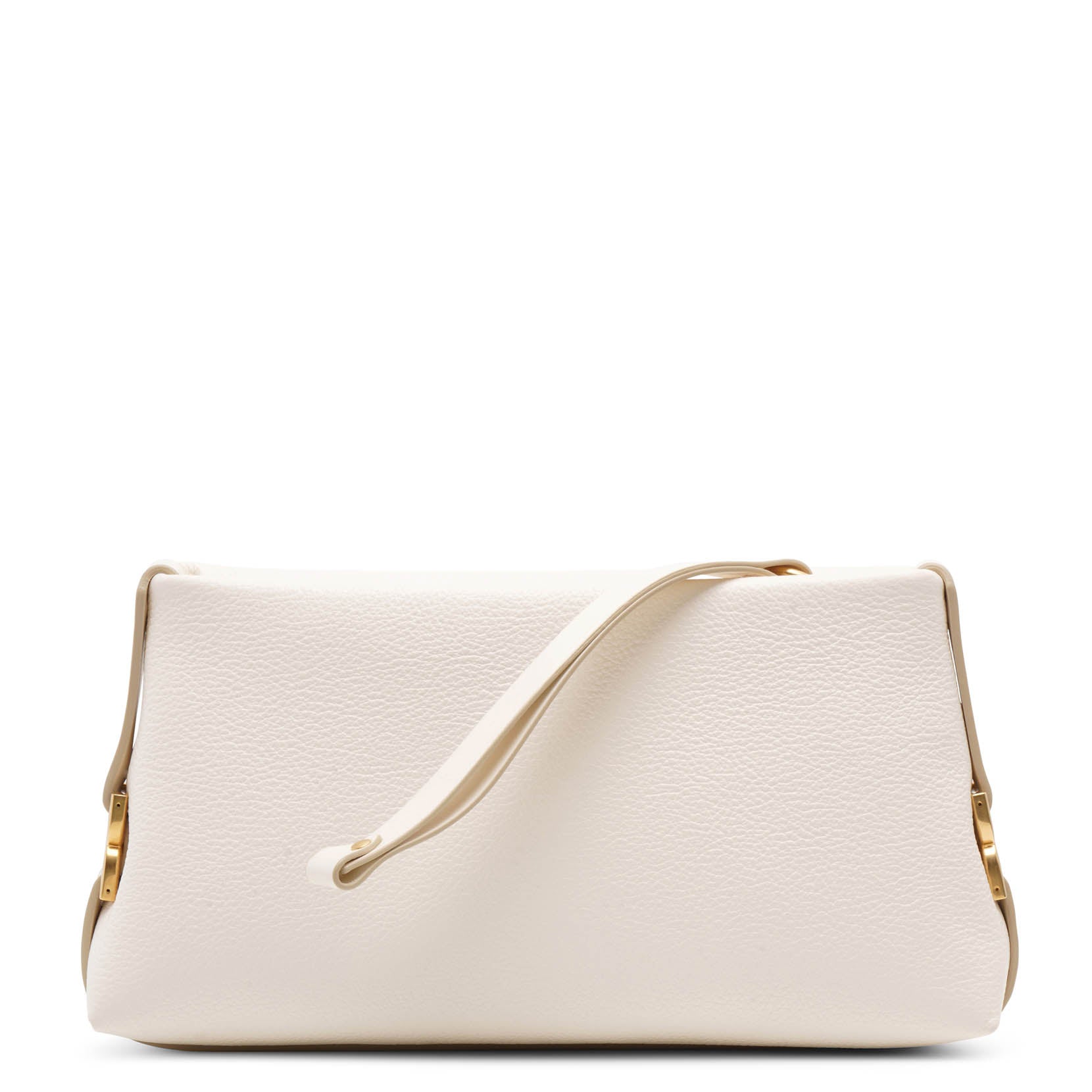 Marcie white leather clutch