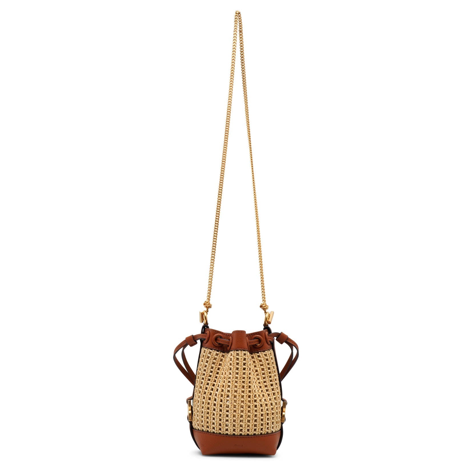 Marcie raffia bucket bag