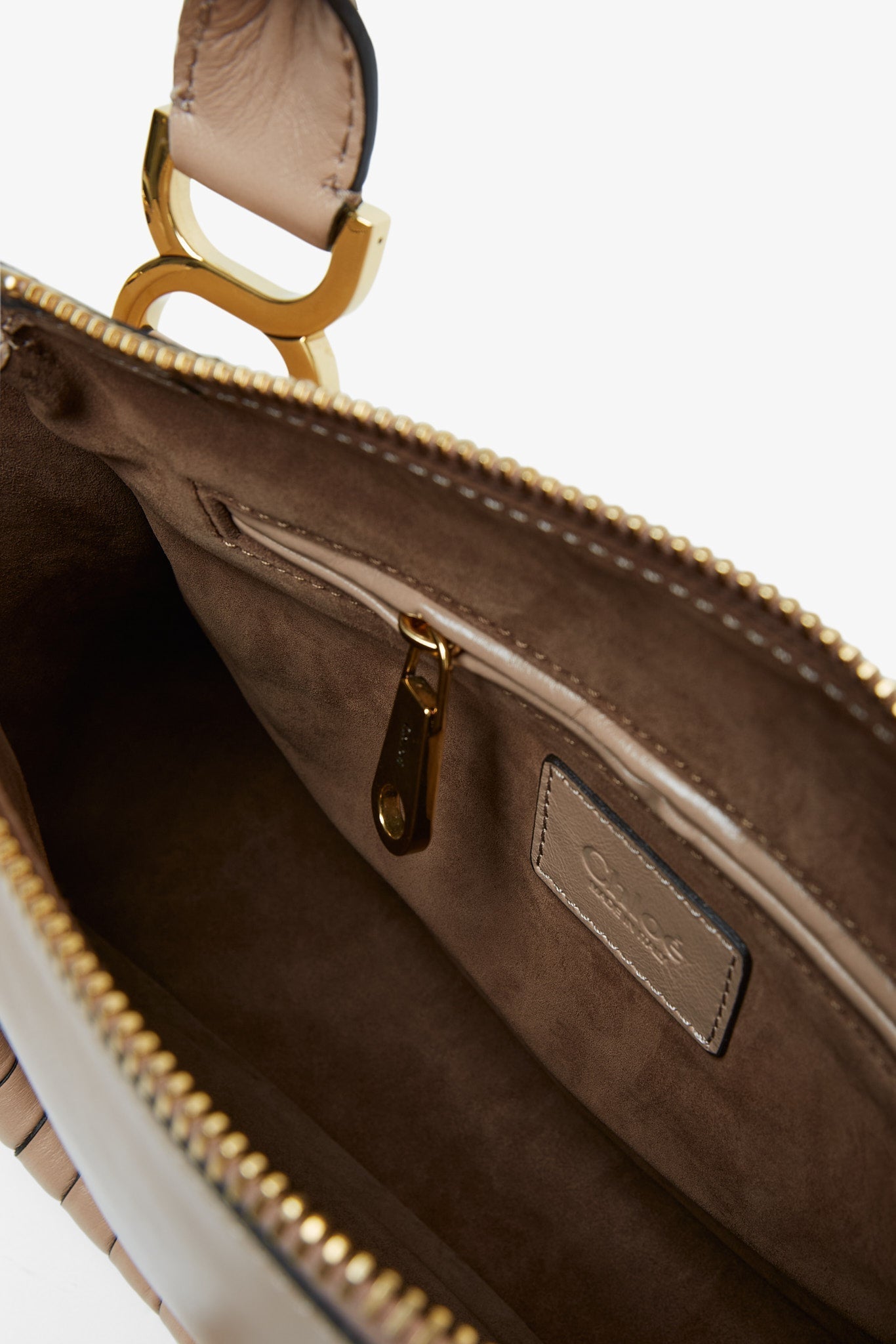 Marcie deep beige leather tote bag