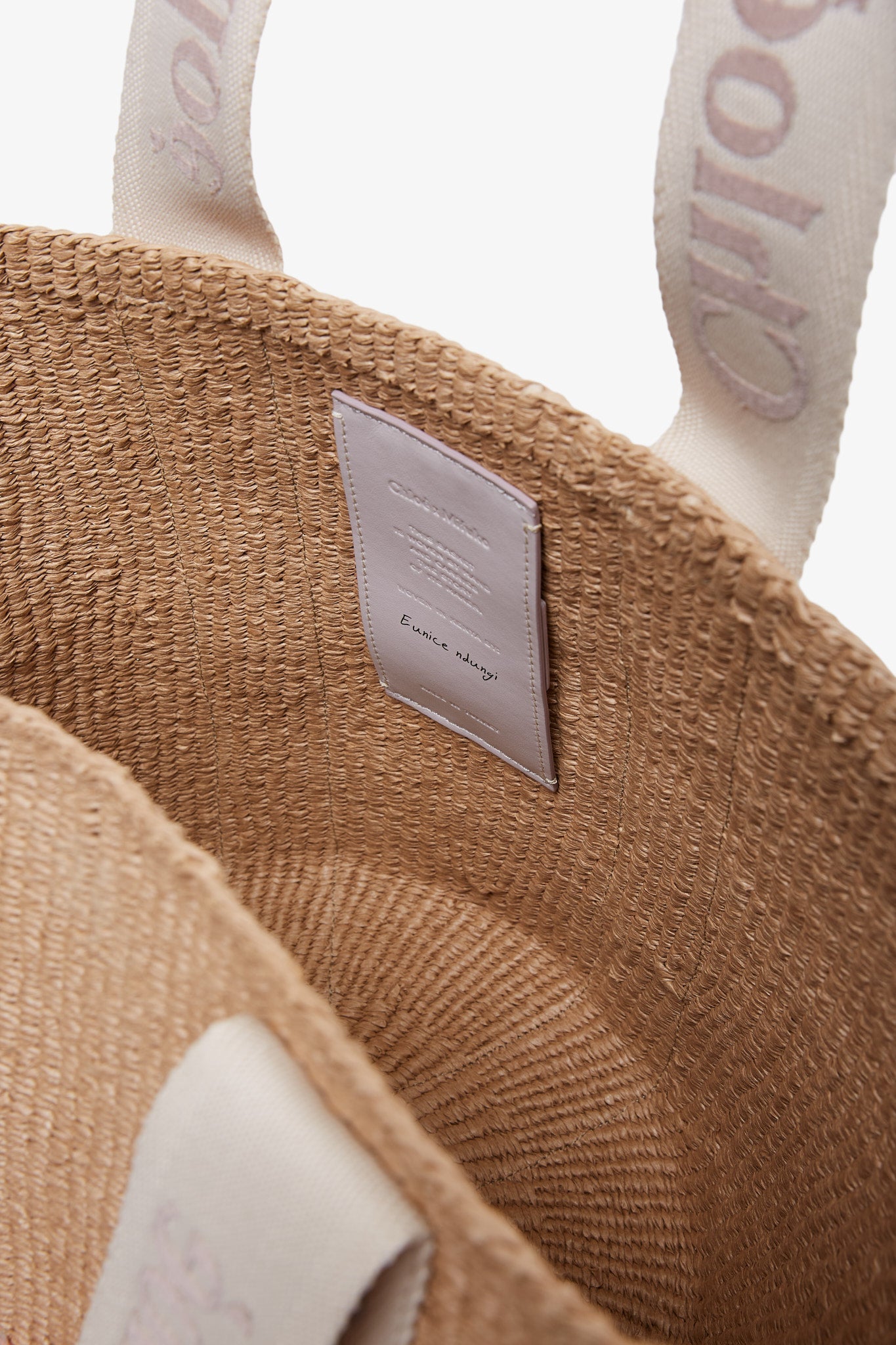 Woody raffia wild grey tote bag