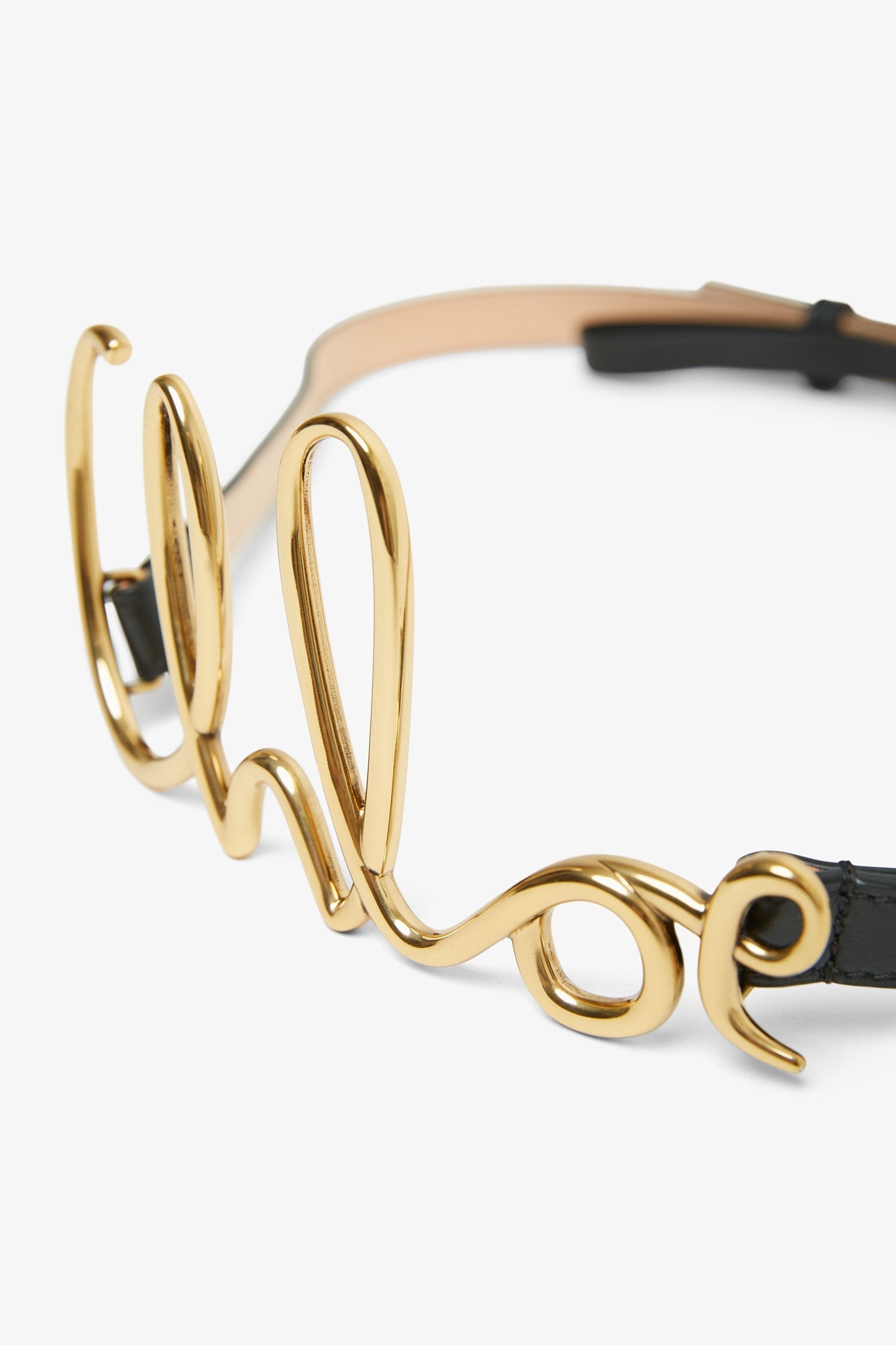 C Chloe gold leather belt