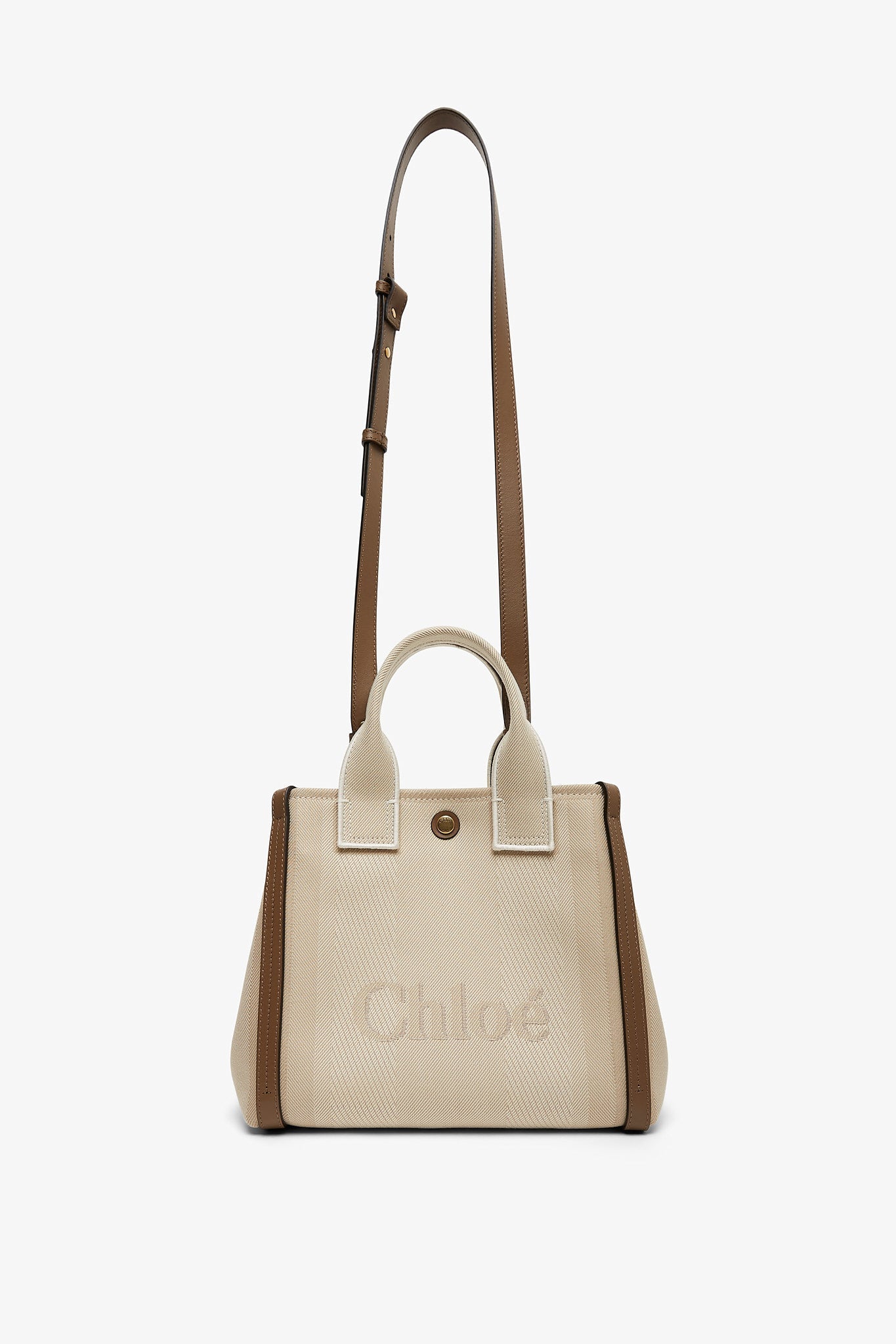Carry small beige tote bag