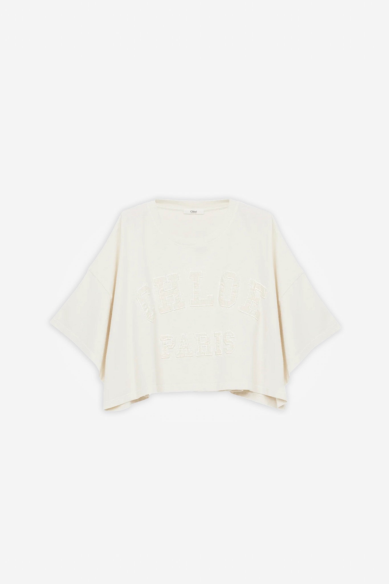Logo cotton jersey cropped t-shirt
