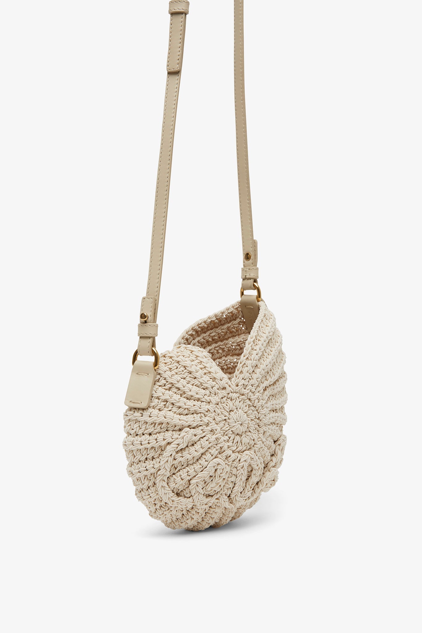 Sea Treasures ivory crochet cross body bag