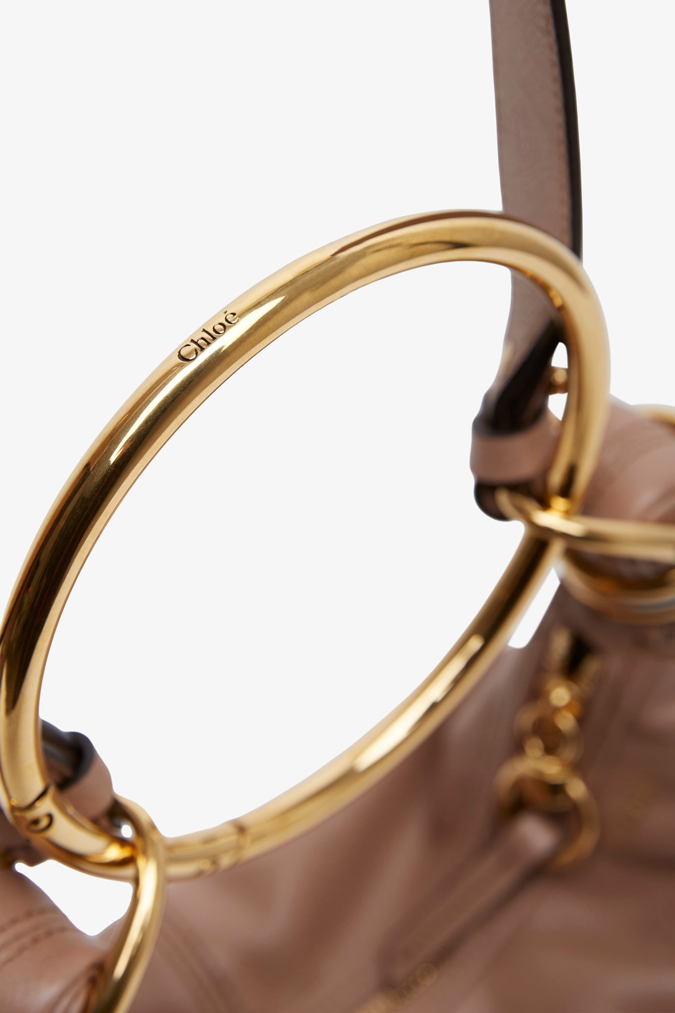 Small beige bracelet hobo bag