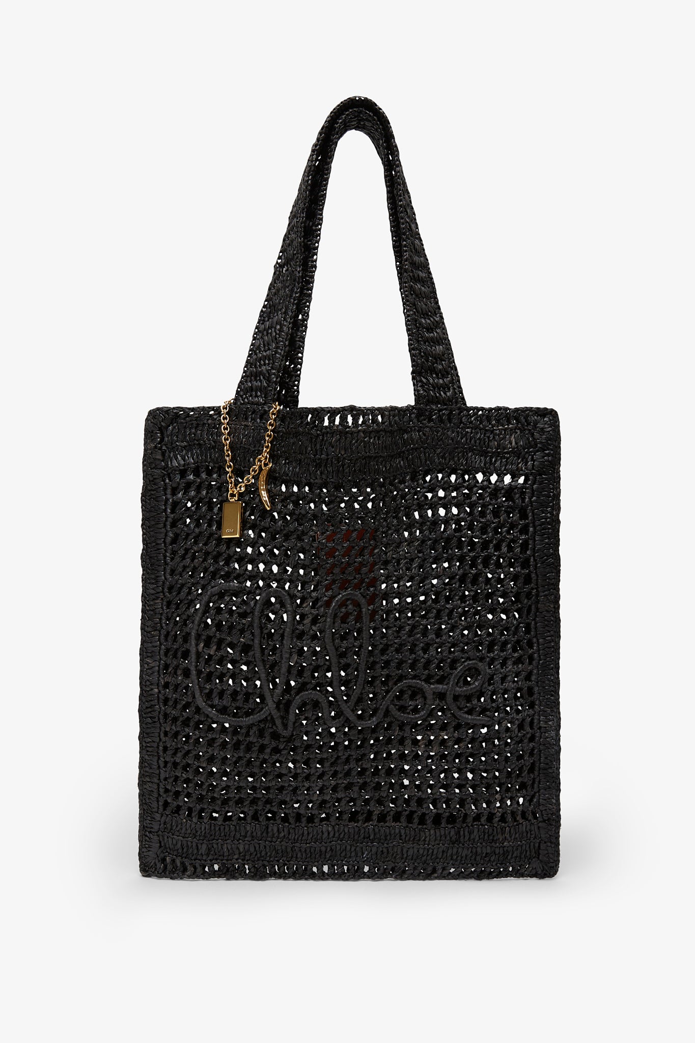 Summer banana black raffia tote bag
