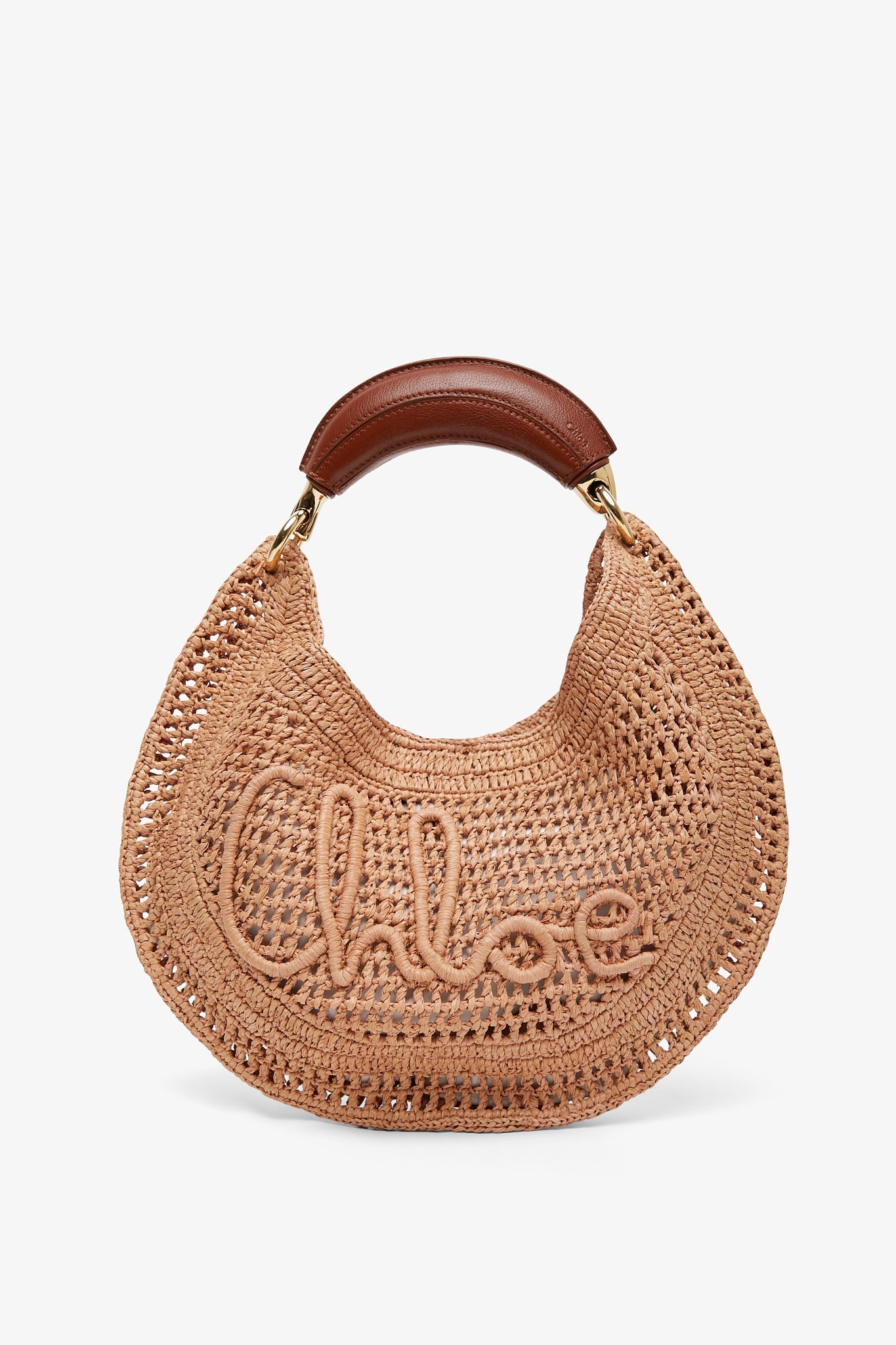 Summer banana beige raffia hobo bag
