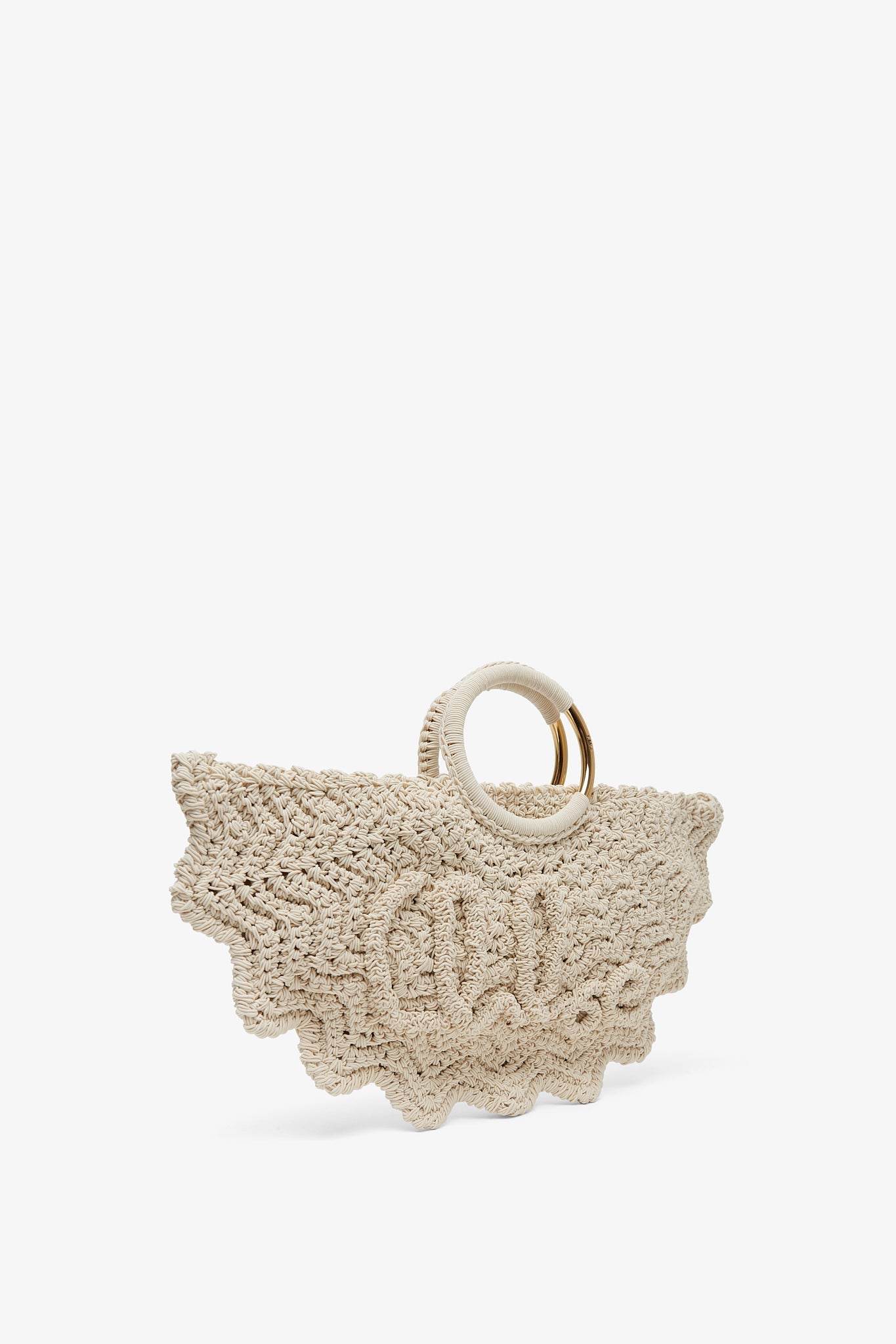 Bracelet paravent small ivory crochet tote bag