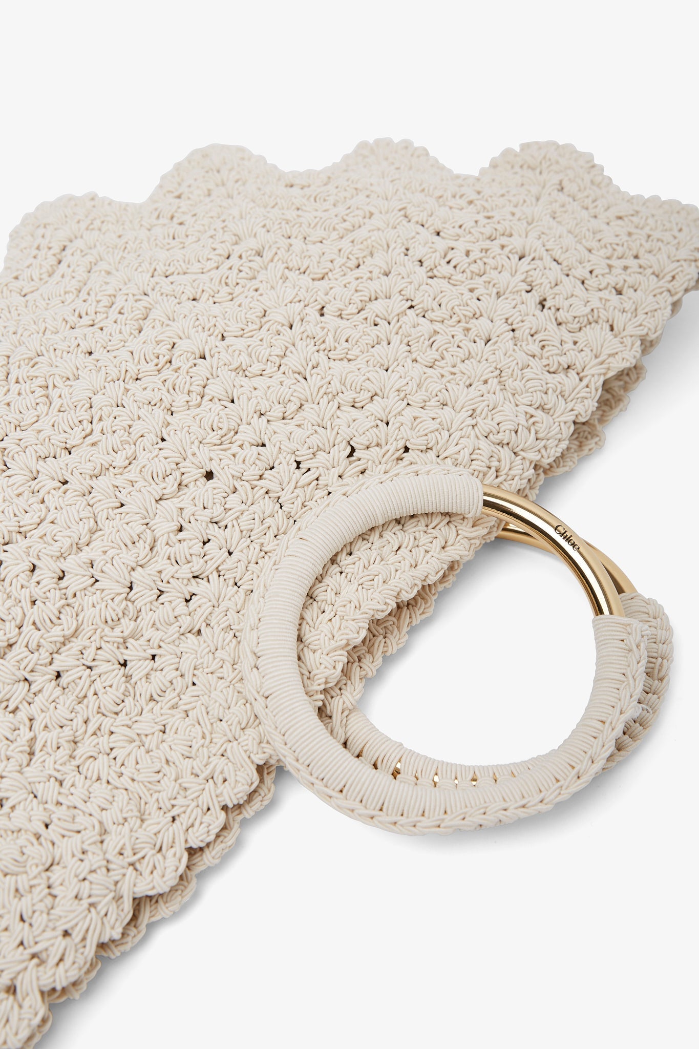 Bracelet paravent small ivory crochet tote bag