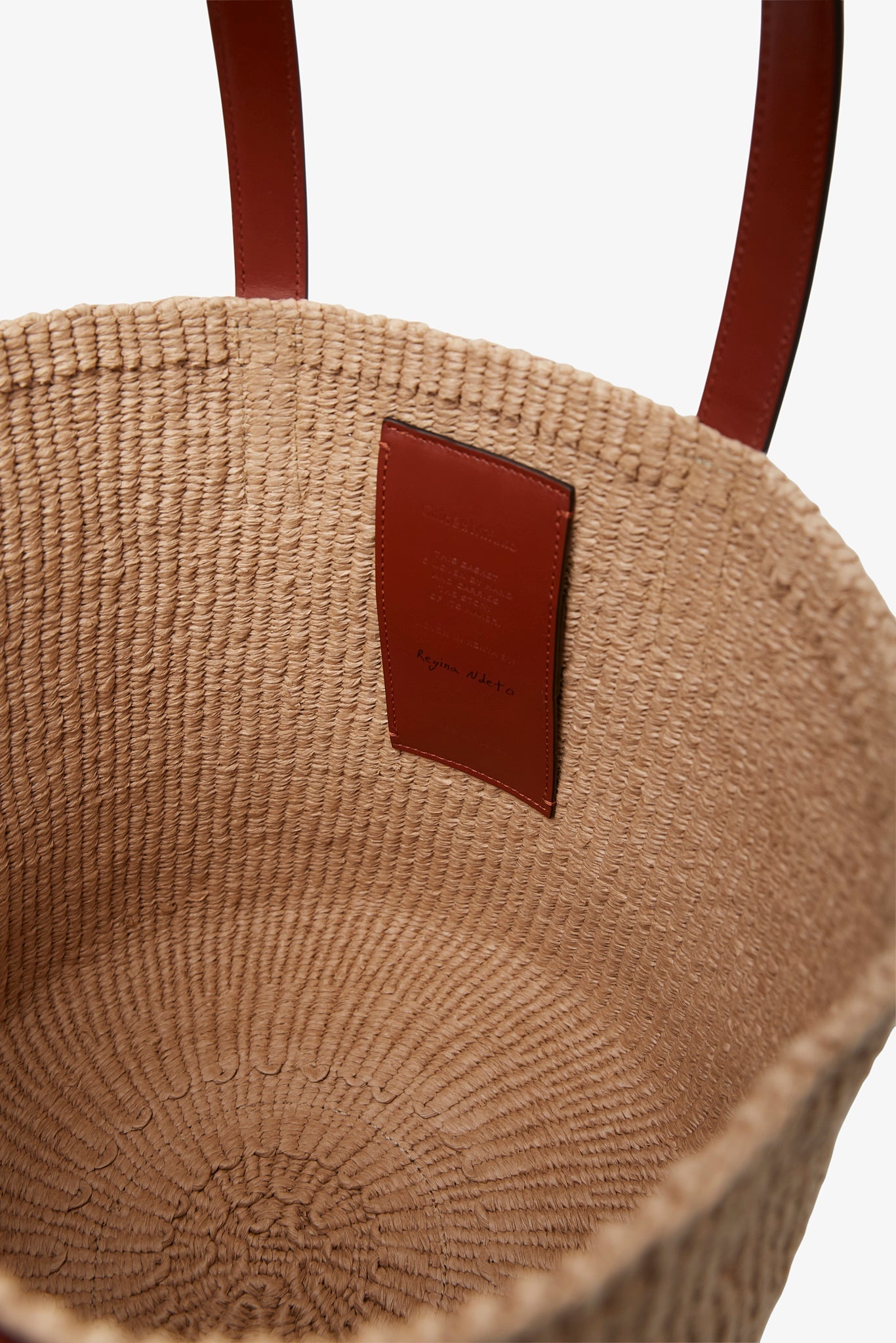 Horse medal brown raffia basket bag