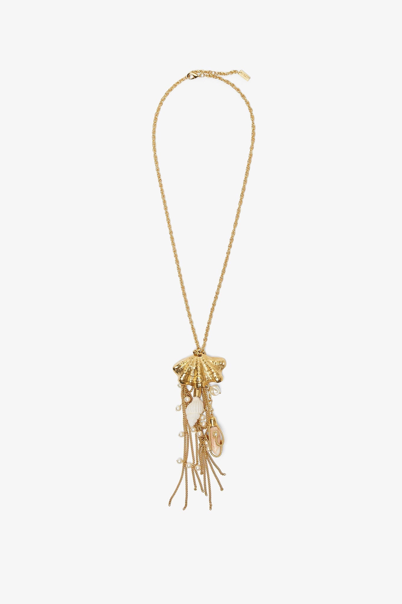 Shells pendant necklace in vintage gold
