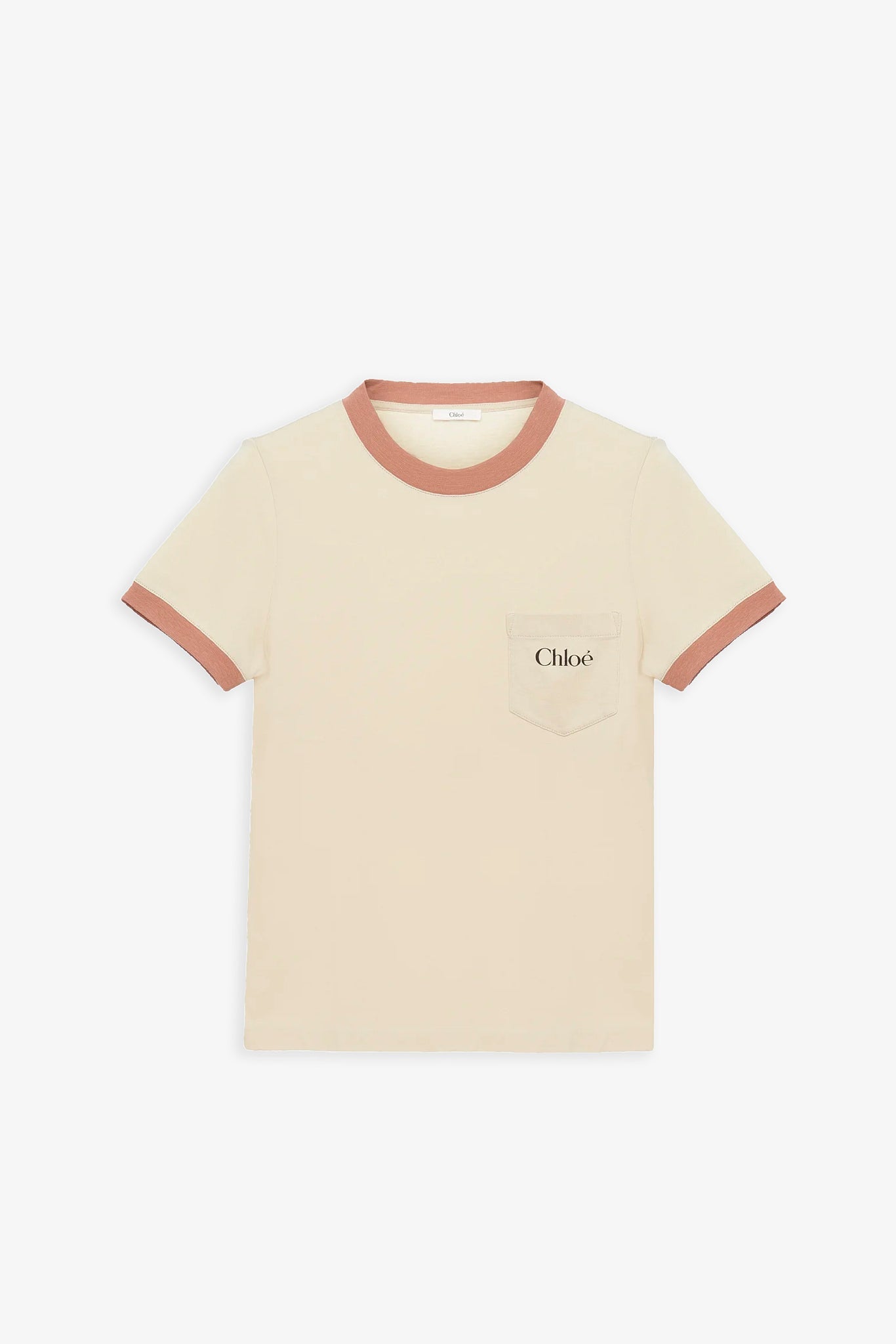 Blossom beige cotton logo t-shirt