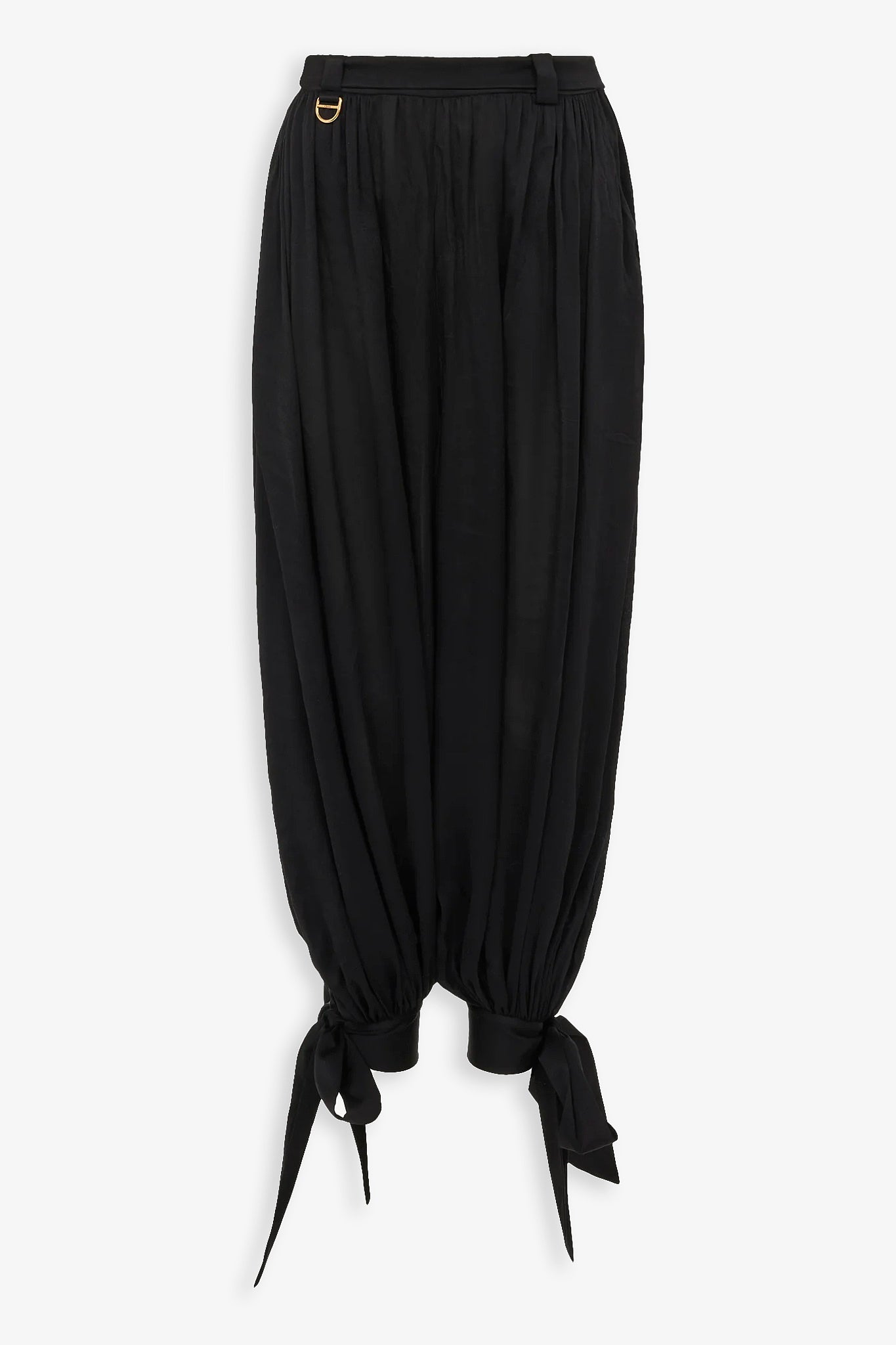 Fluid pleated silk charmeuse pants