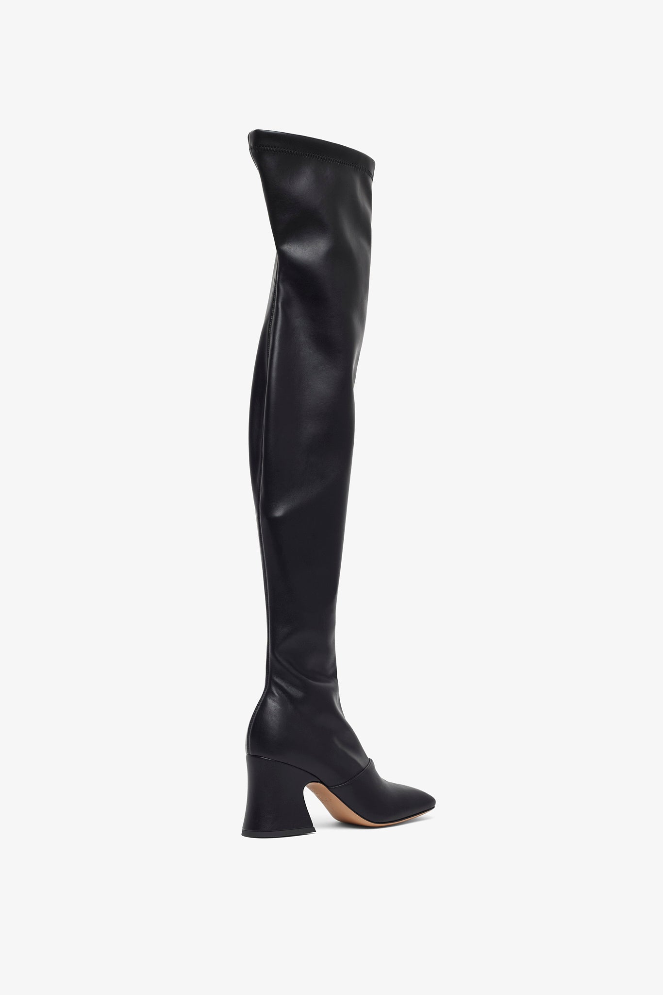 Janis black leatherover knee boots