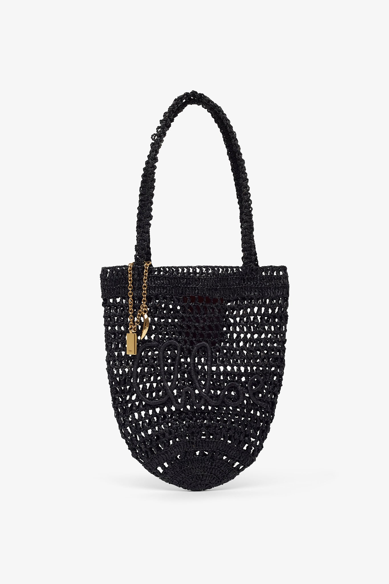 Small summer banana black tote bag