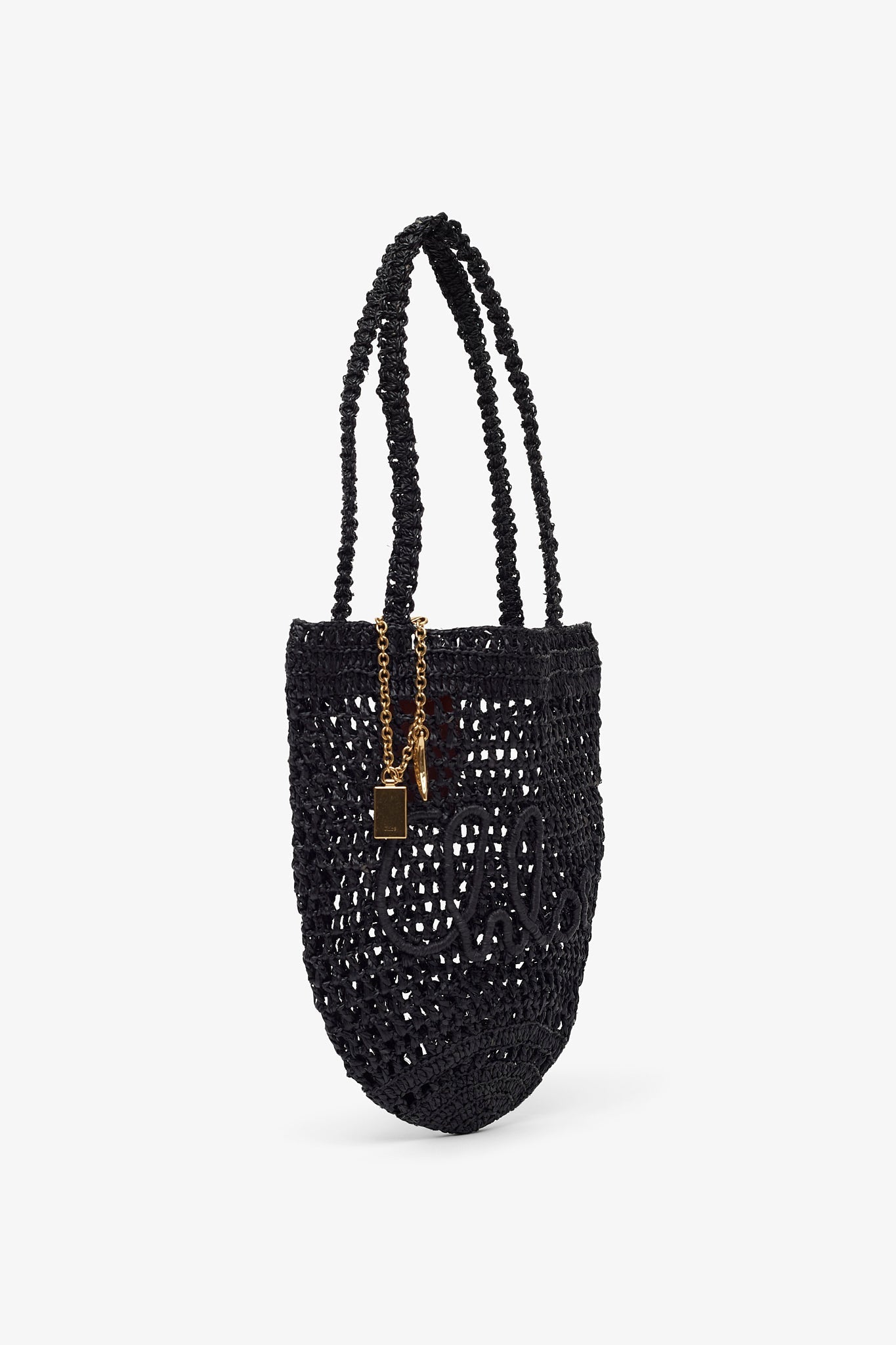 Small summer banana black tote bag
