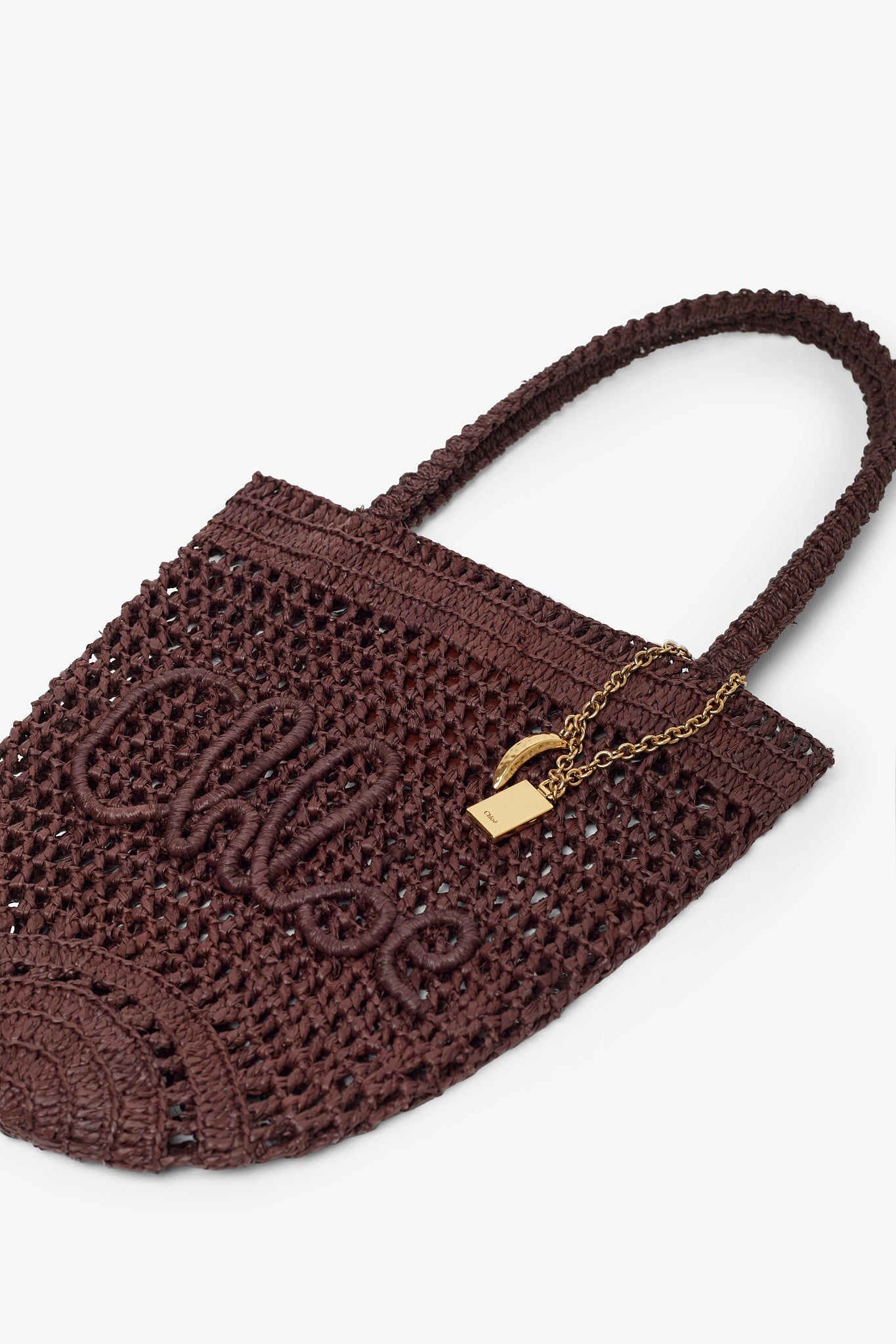 Small summer banana dark brown tote bag