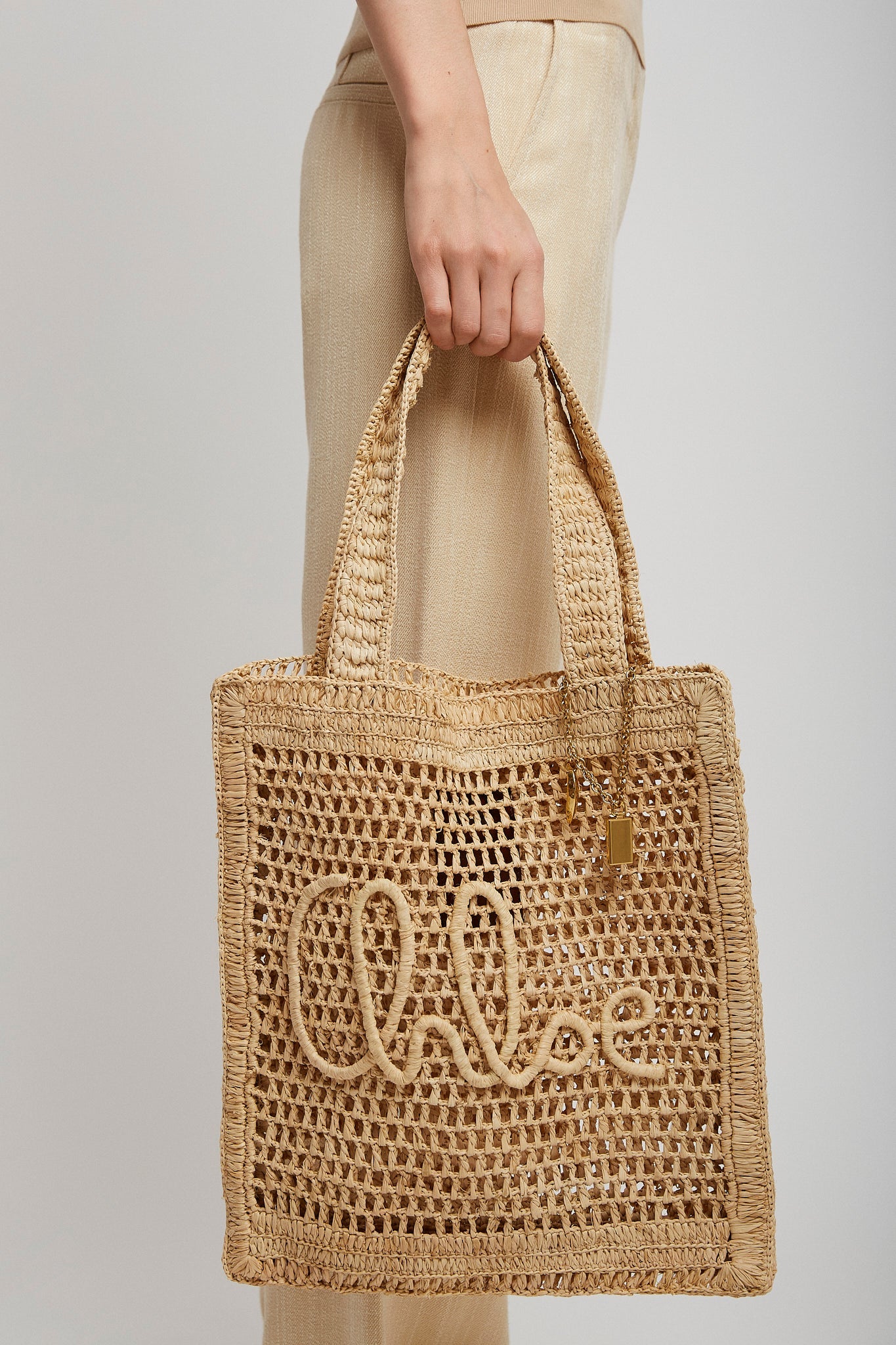 Summer banana beige tote bag