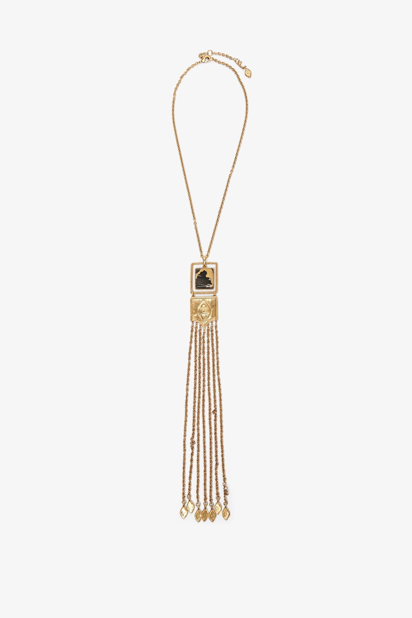 Gold and black pendant necklace
