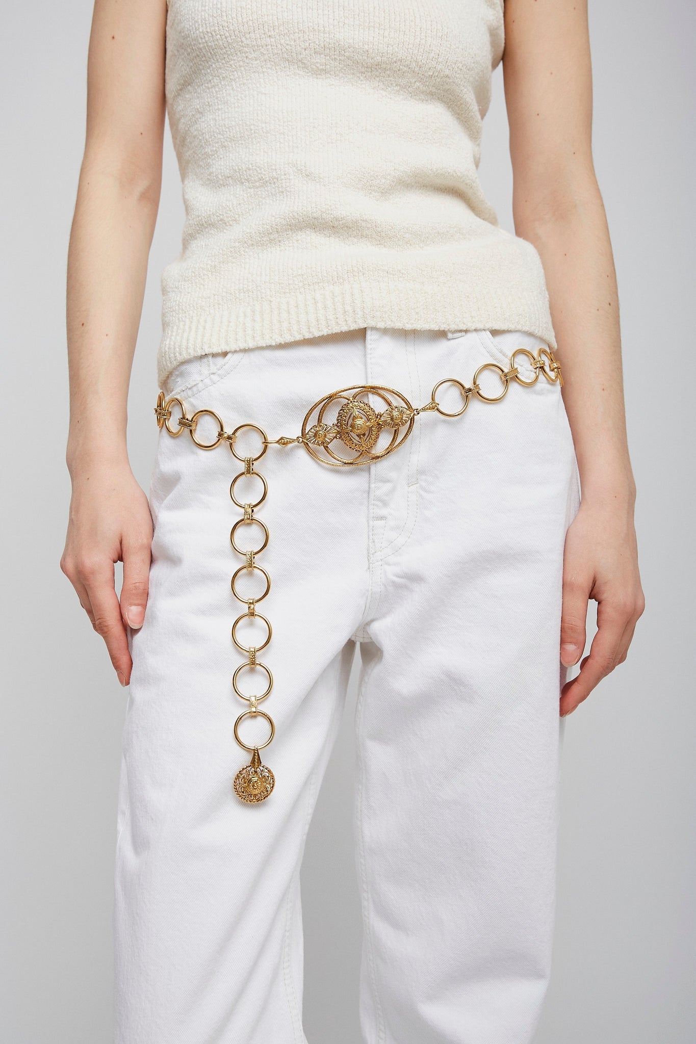 Vintage jewel gold belt
