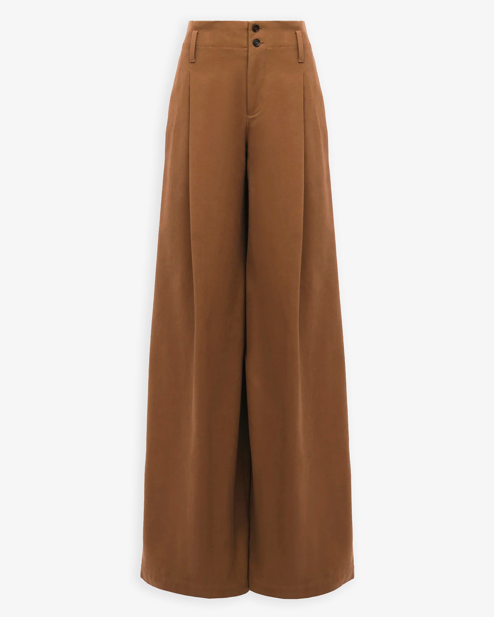 High rise cotton canvas pants