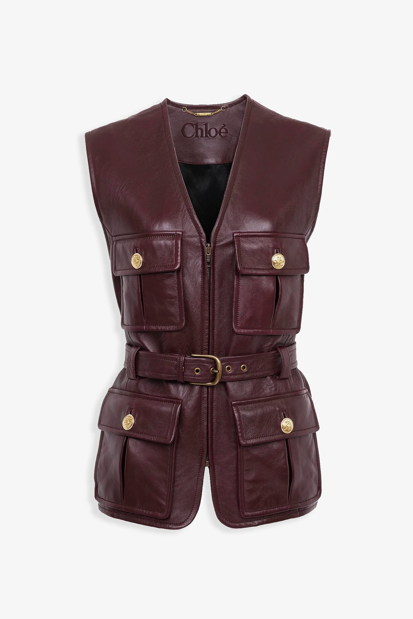 Utilitarian leather vest