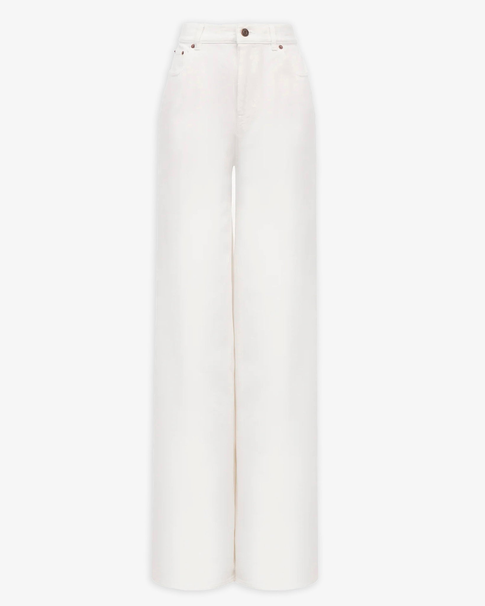 High rise white denim jeans