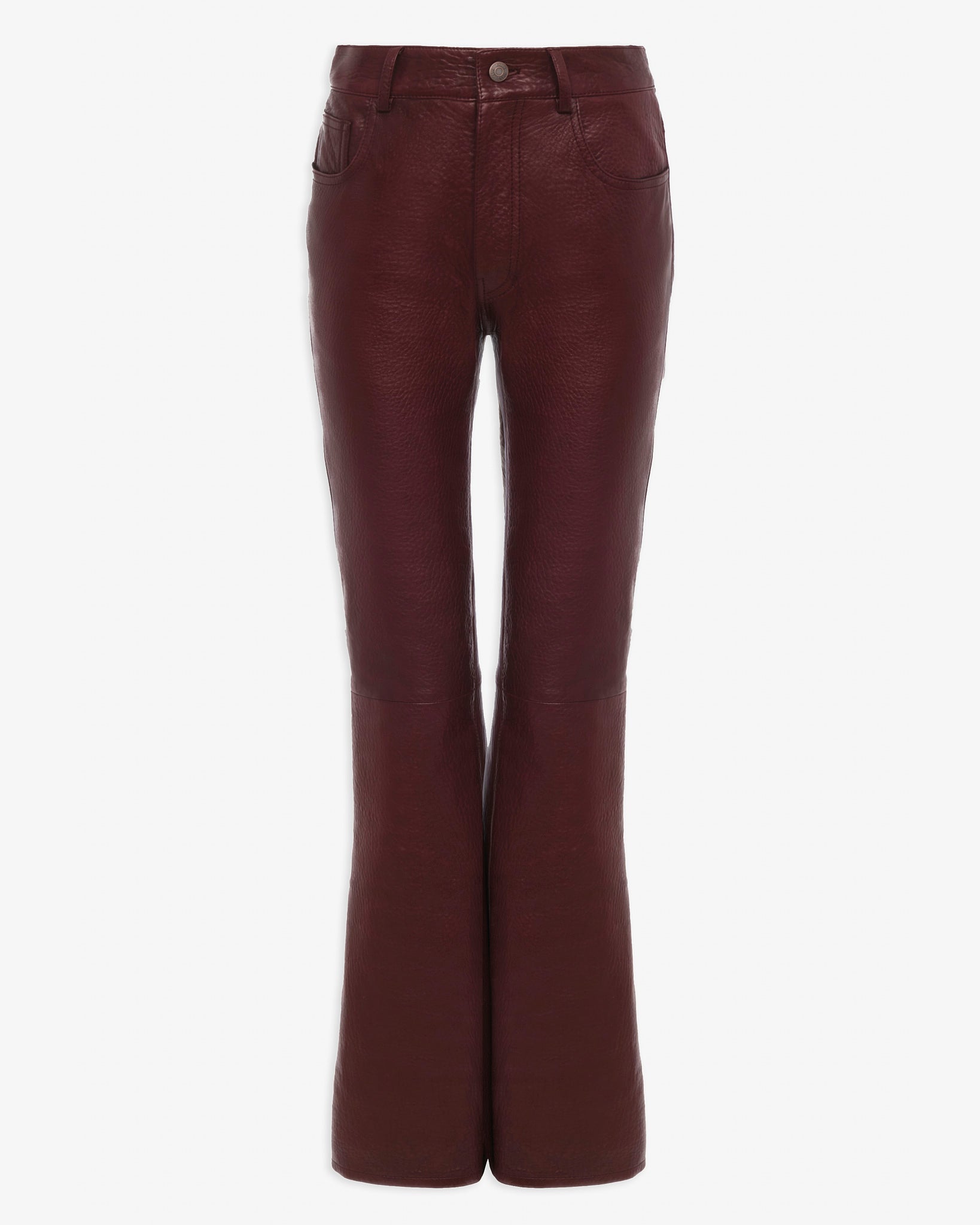 Flared trousers in leather