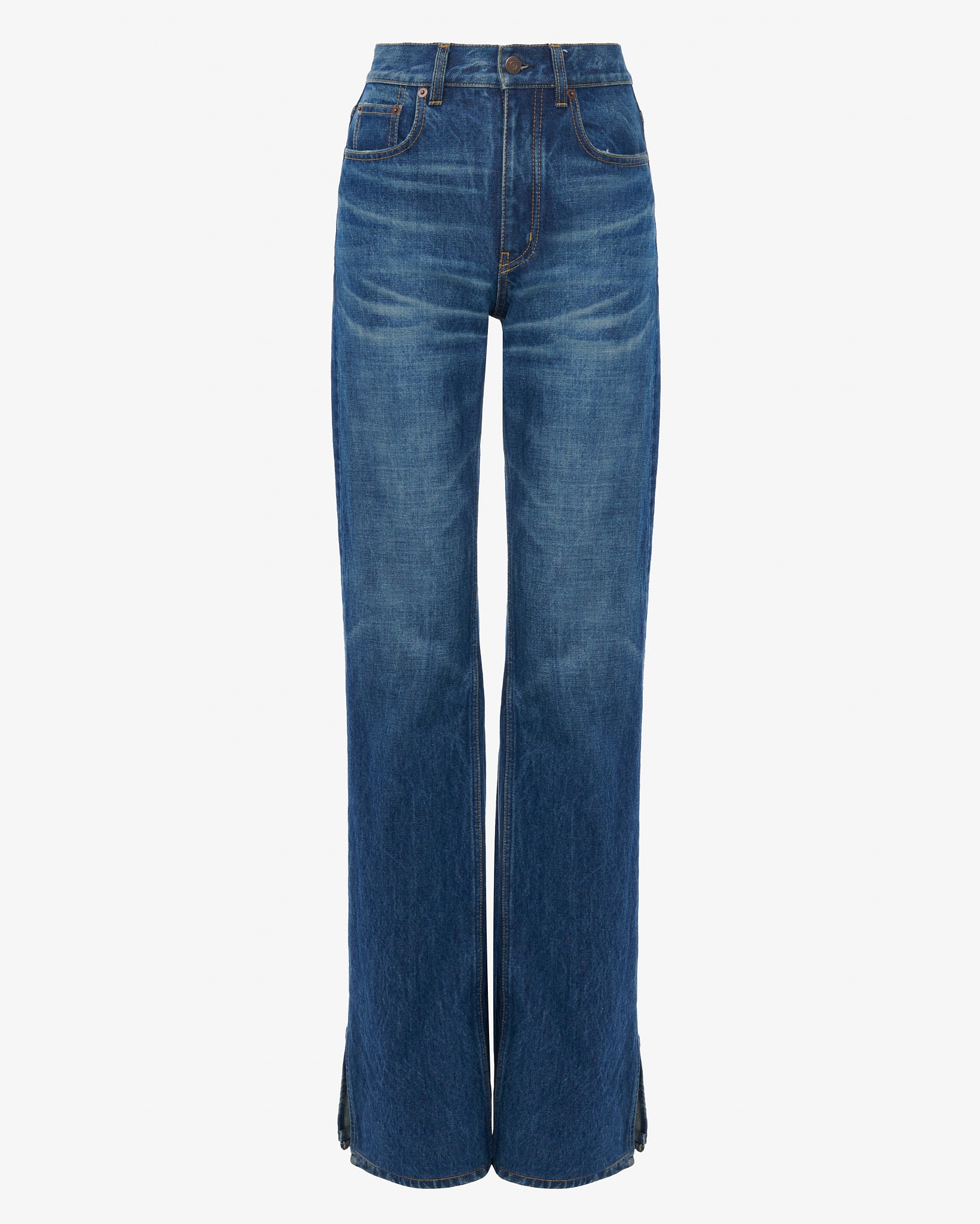 Straight blue denim jeans